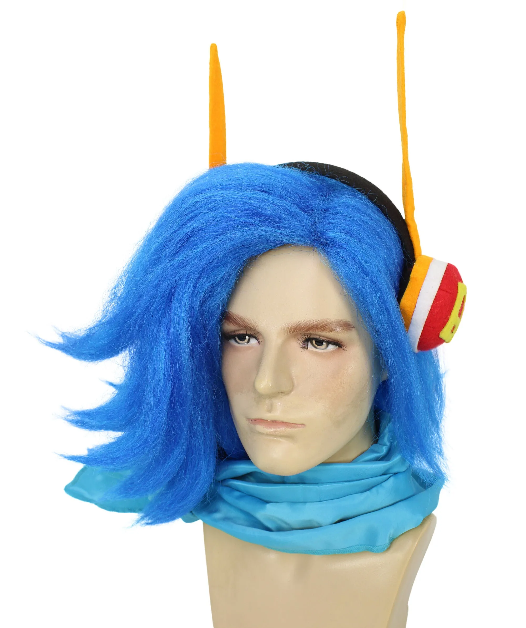 HPO Adult Men's Japanese Manga Blue Prince Wig| Perfect for Halloween| Flame-retardant Synthetic Material