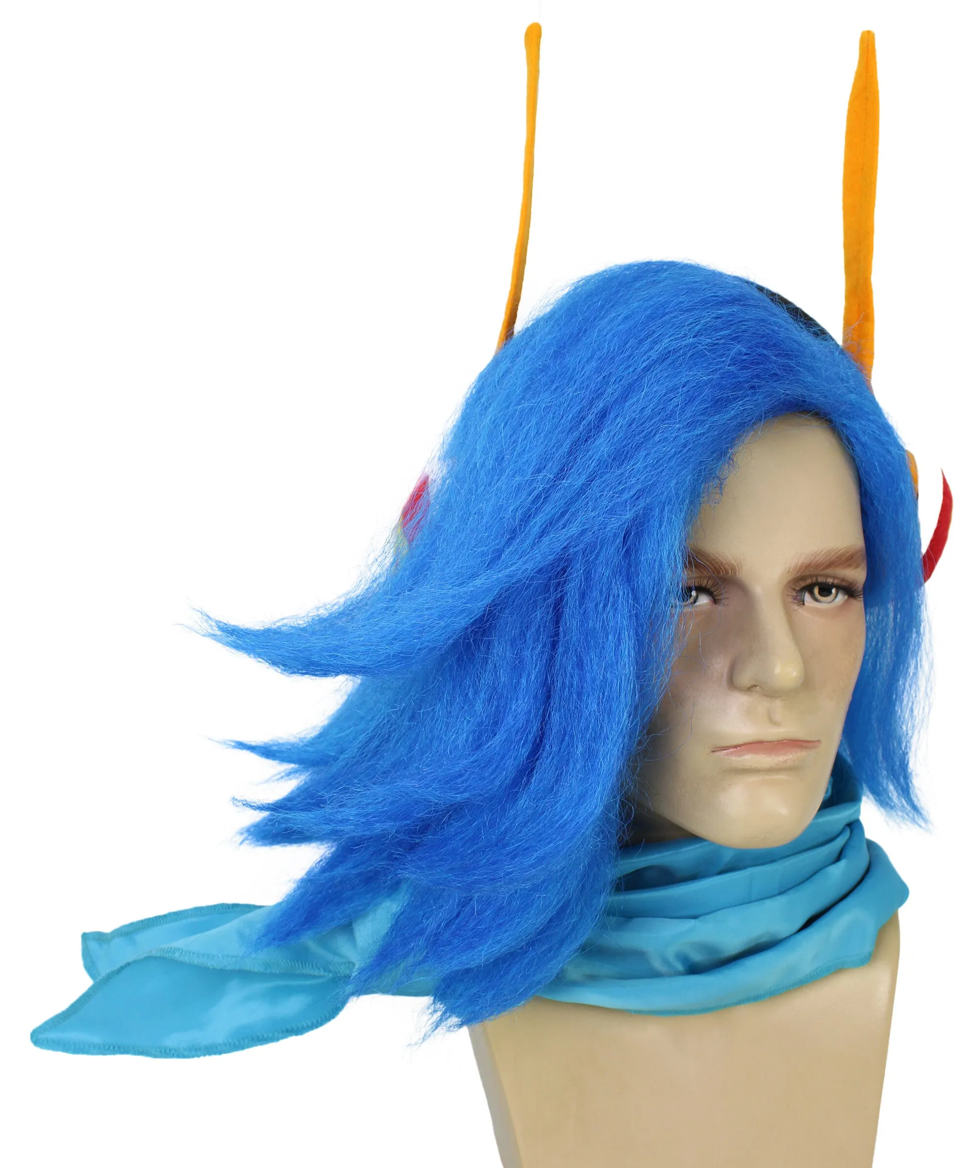 HPO Adult Men's Japanese Manga Blue Prince Wig| Perfect for Halloween| Flame-retardant Synthetic Material