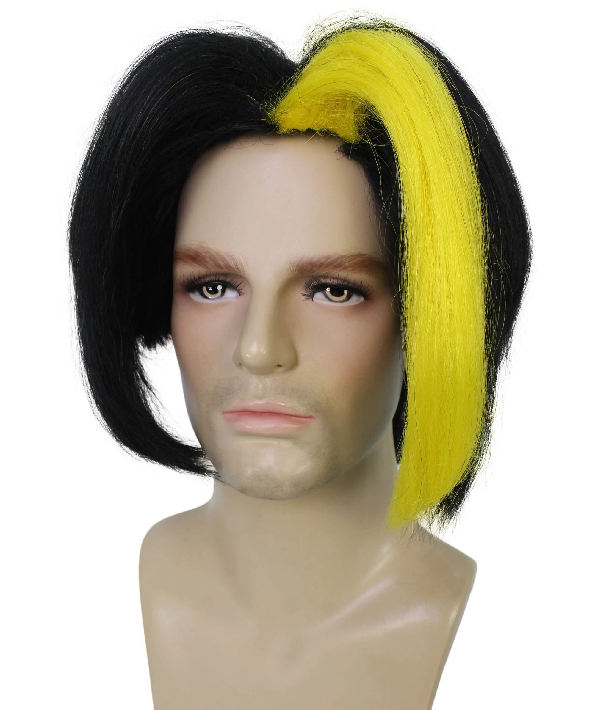 HPO Adult Men's Japanese Manga Young Protagonist Black Wig| Perfect for Halloween| Flame-retardant Synthetic Fiber