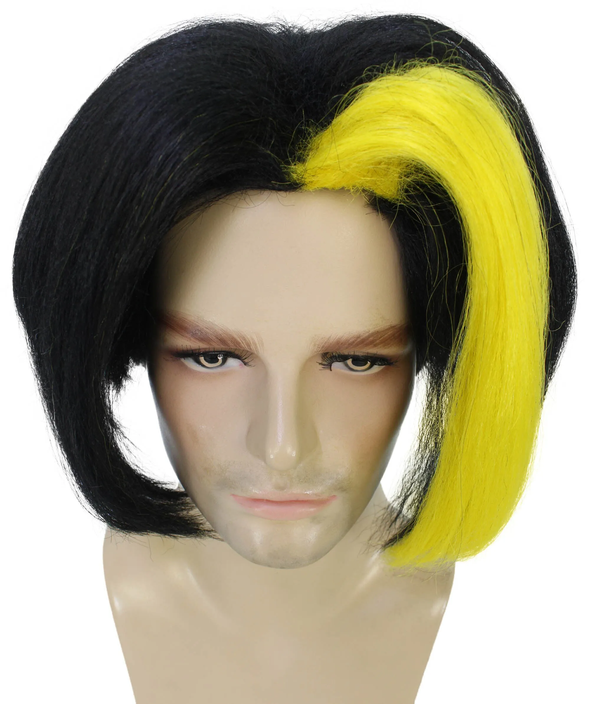 HPO Adult Men's Japanese Manga Young Protagonist Black Wig| Perfect for Halloween| Flame-retardant Synthetic Fiber