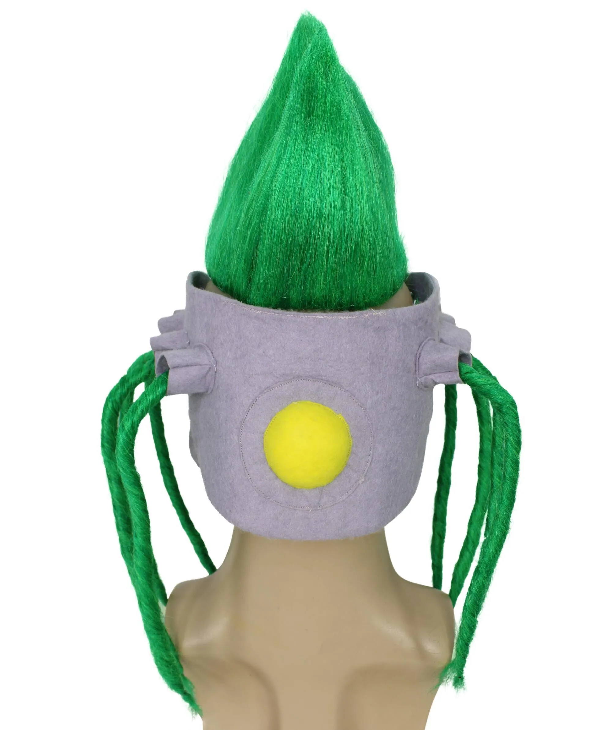 HPO Adult Men's Musical Video Game Antagonist Green Spiky Wig, Suitable for Halloween, Flame-retardant Synthetic Fiber