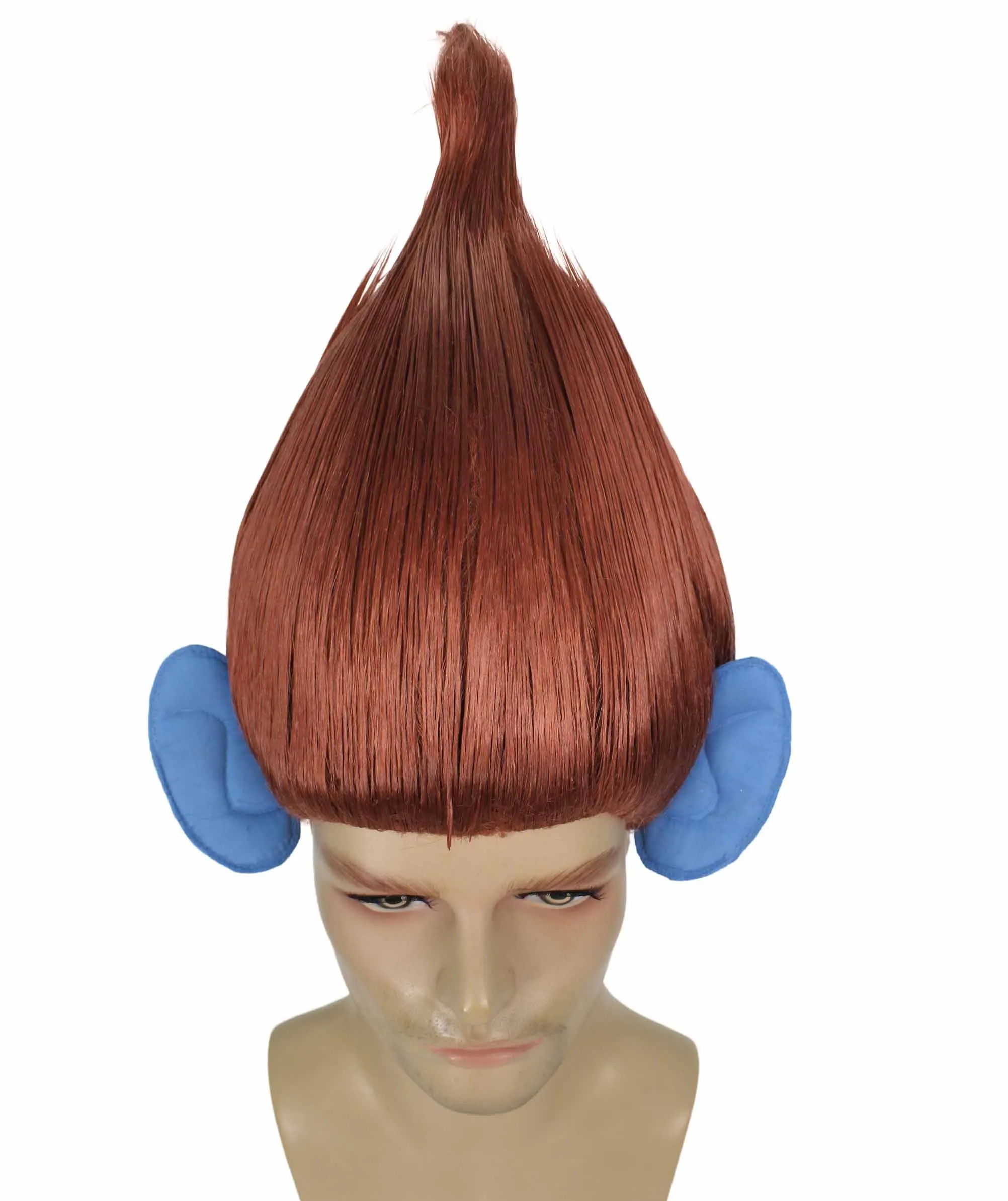 HPO Adult Men's Pointy Diamond Guy Troll Wig with Blue Ears | Multiple Color Options