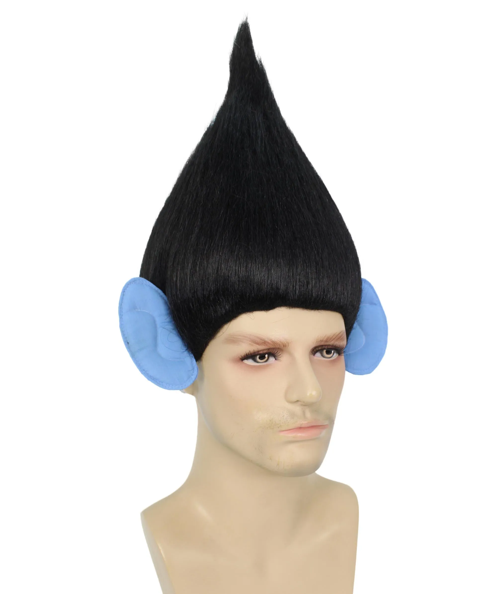 HPO Adult Men's Pointy Diamond Guy Troll Wig with Blue Ears | Multiple Color Options
