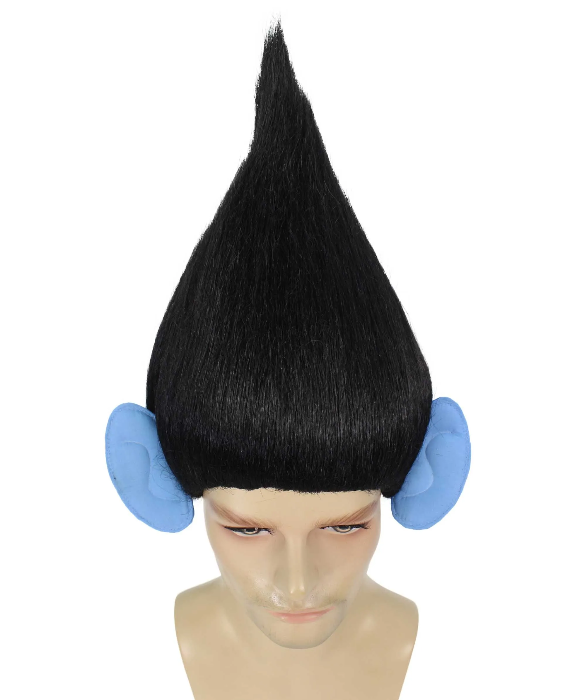 HPO Adult Men's Pointy Diamond Guy Troll Wig with Blue Ears | Multiple Color Options