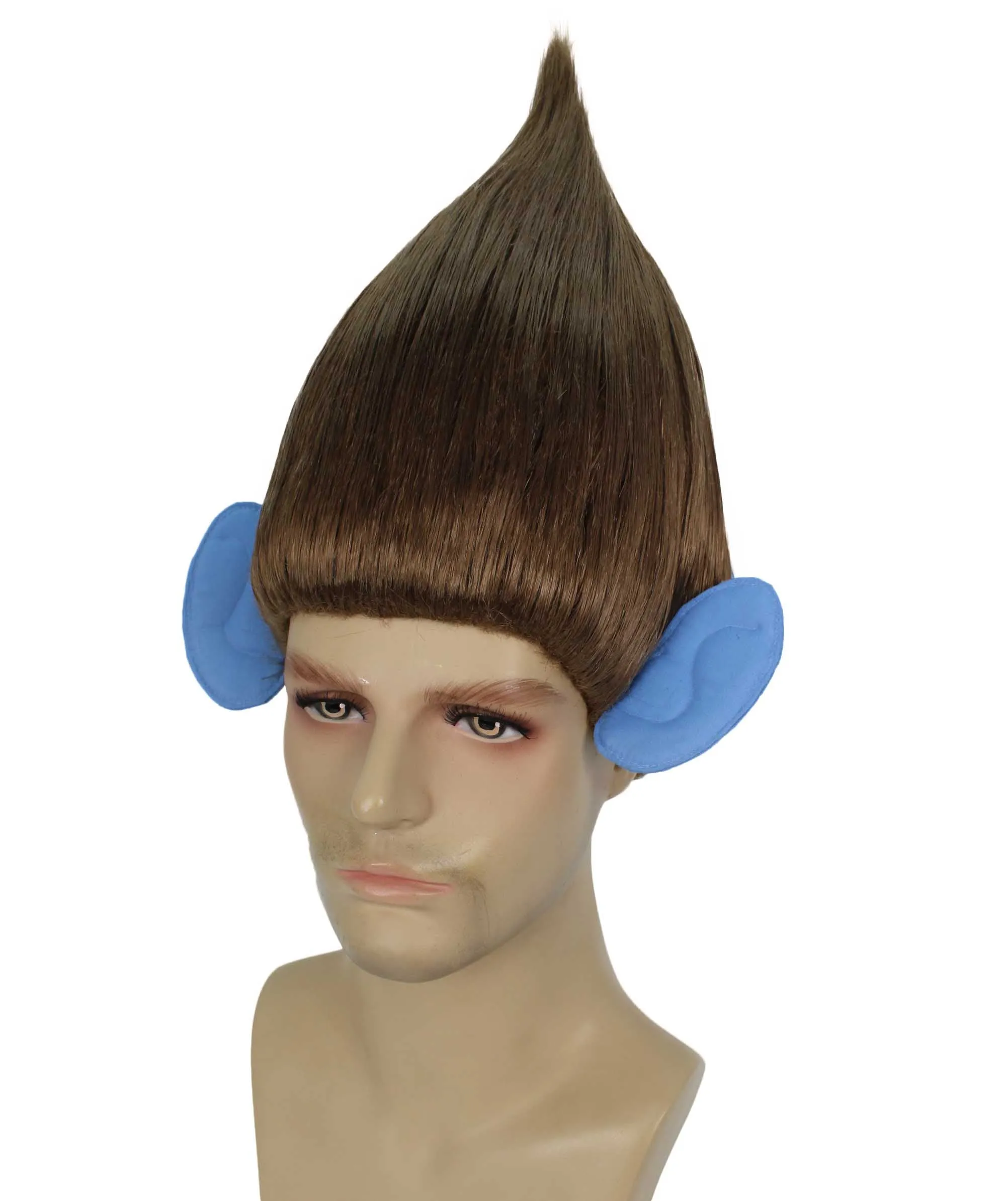 HPO Adult Men's Pointy Diamond Guy Troll Wig with Blue Ears | Multiple Color Options