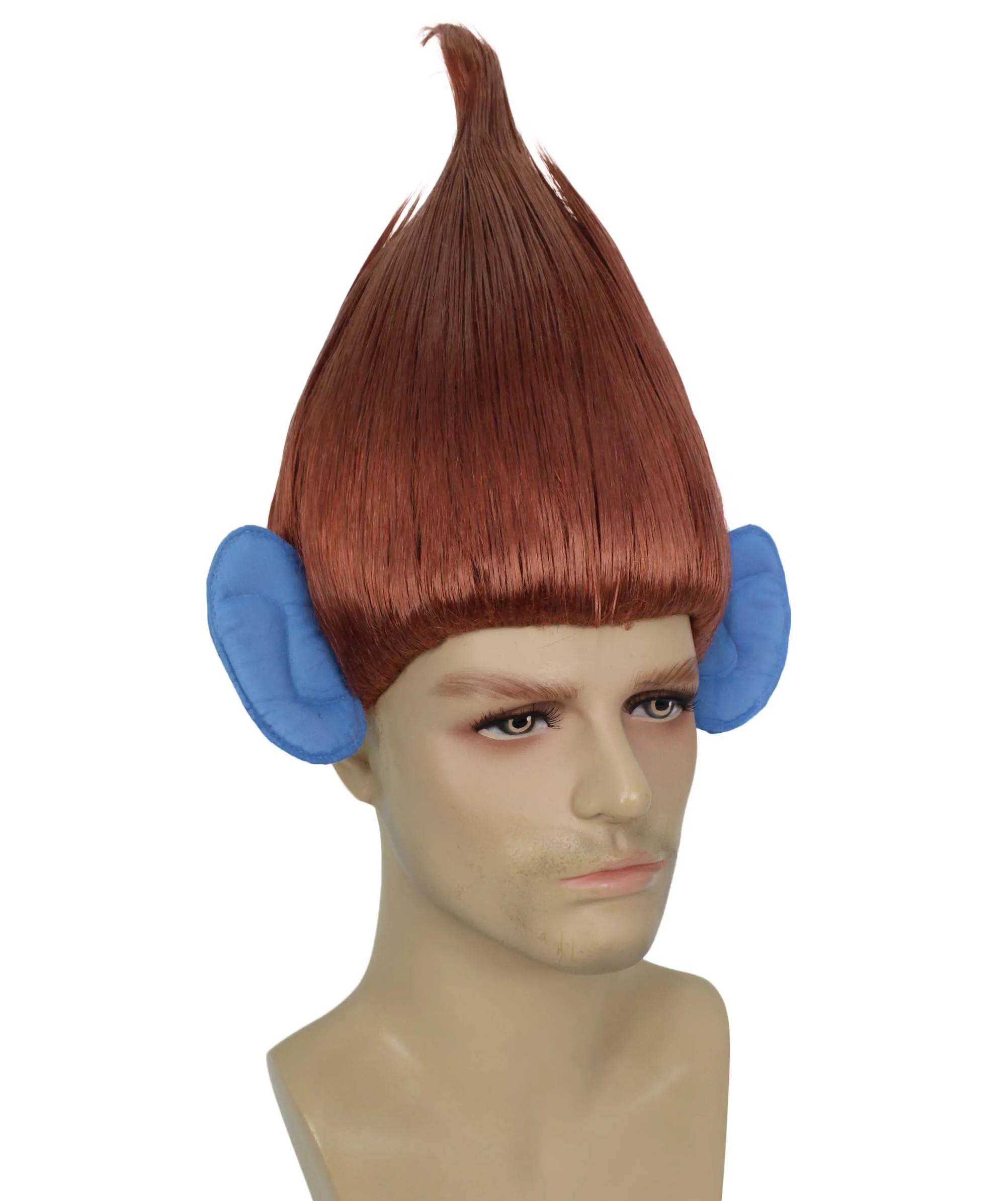 HPO Adult Men's Pointy Diamond Guy Troll Wig with Blue Ears | Multiple Color Options
