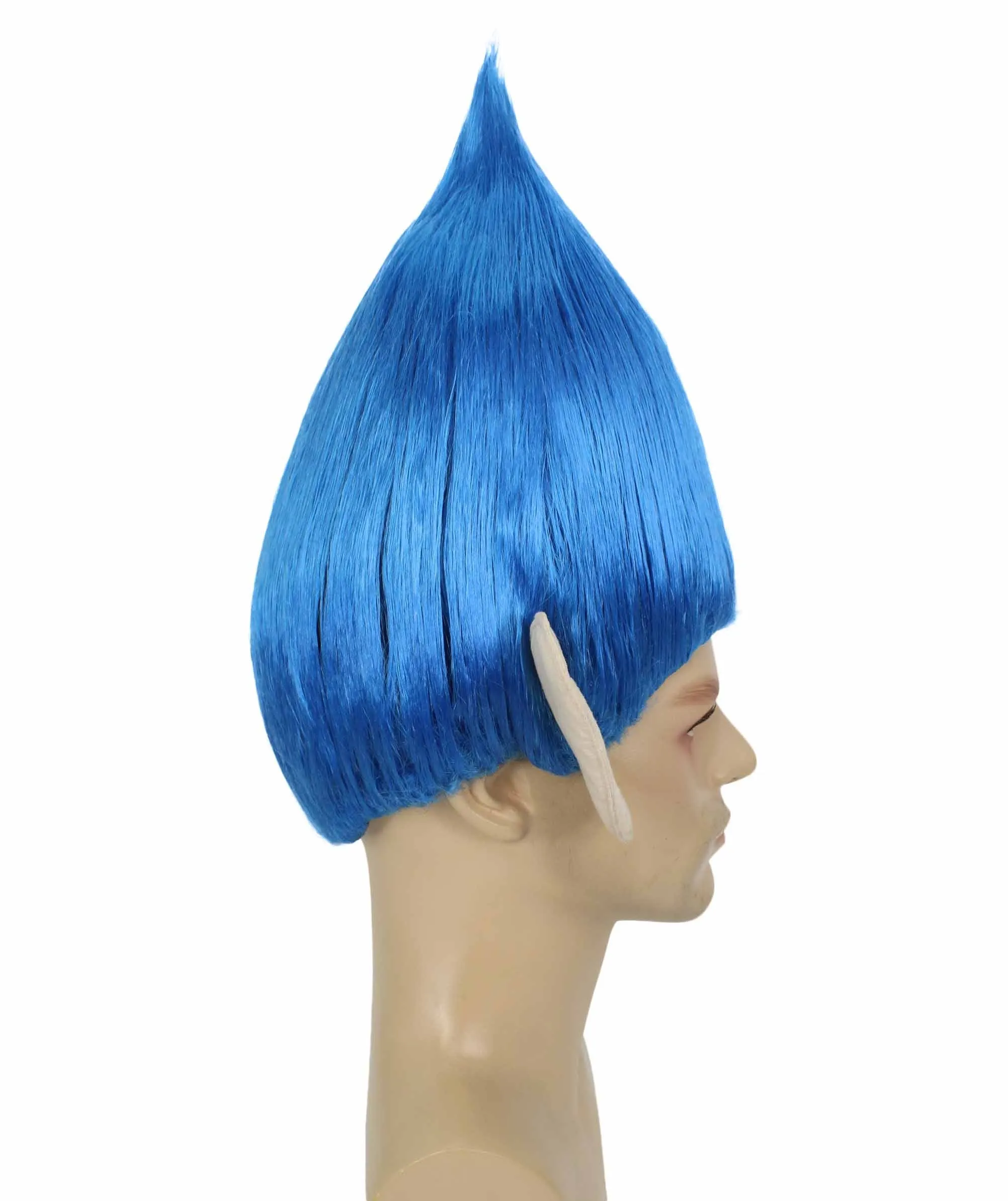 HPO Adult Men's Pointy Diamond Guy Troll Wig with Blue Ears | Multiple Color Options