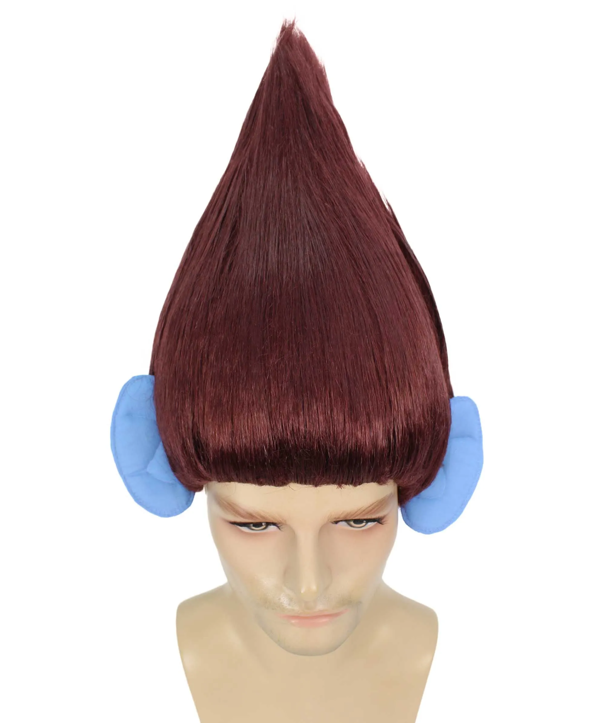 HPO Adult Men's Pointy Diamond Guy Troll Wig with Blue Ears | Multiple Color Options
