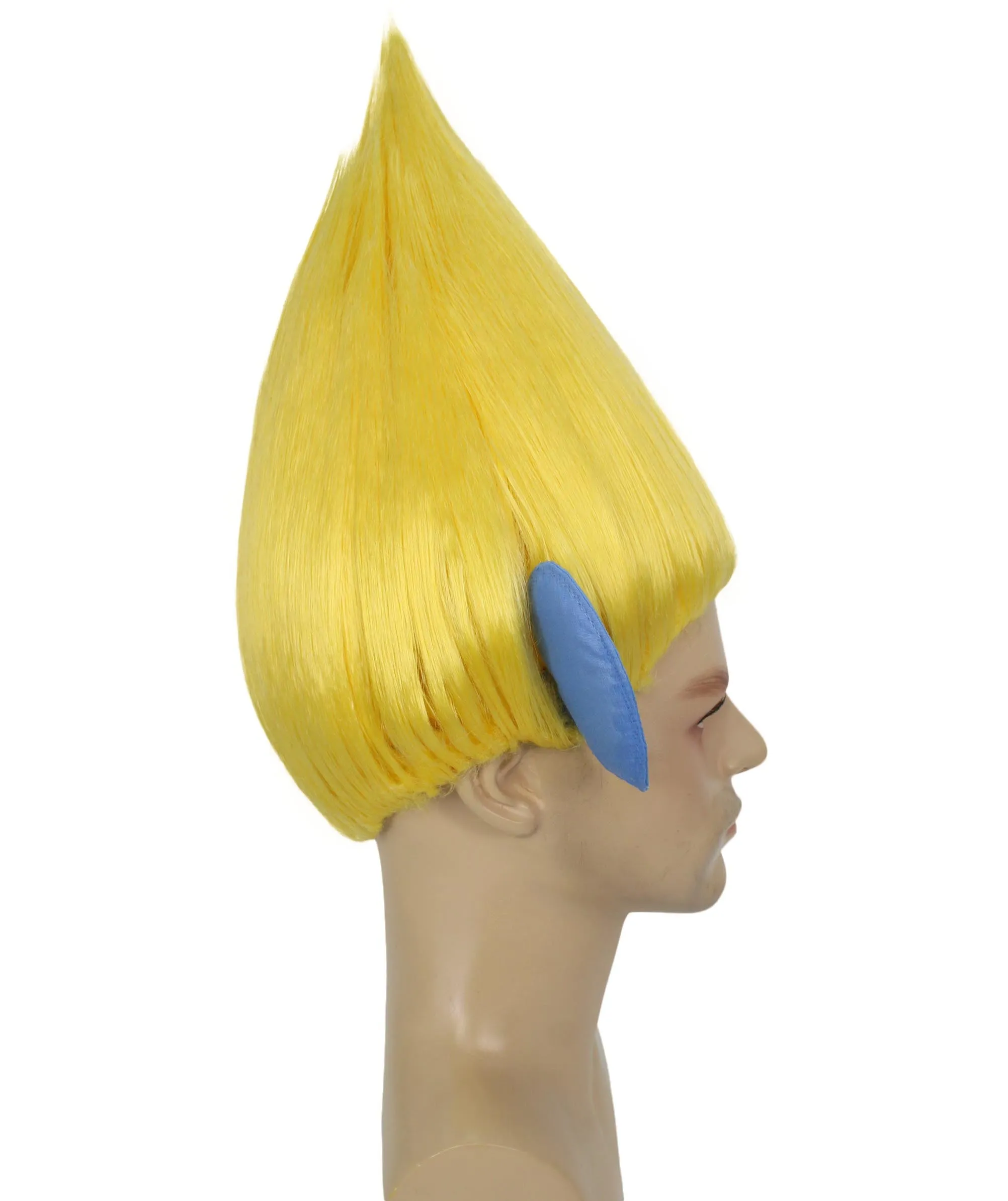 HPO Adult Men's Pointy Diamond Guy Troll Wig with Blue Ears | Multiple Color Options