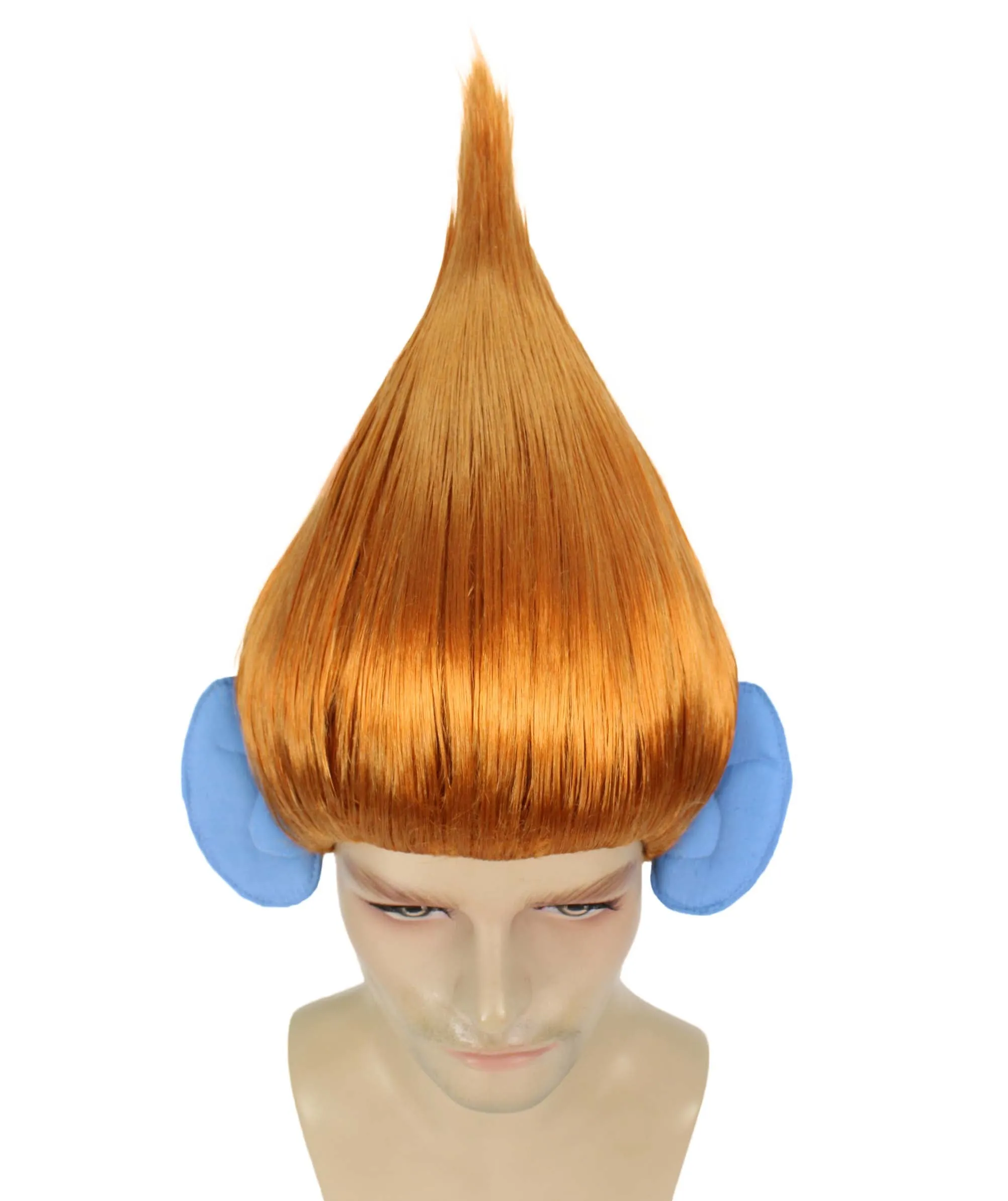 HPO Adult Men's Pointy Diamond Guy Troll Wig with Blue Ears | Multiple Color Options