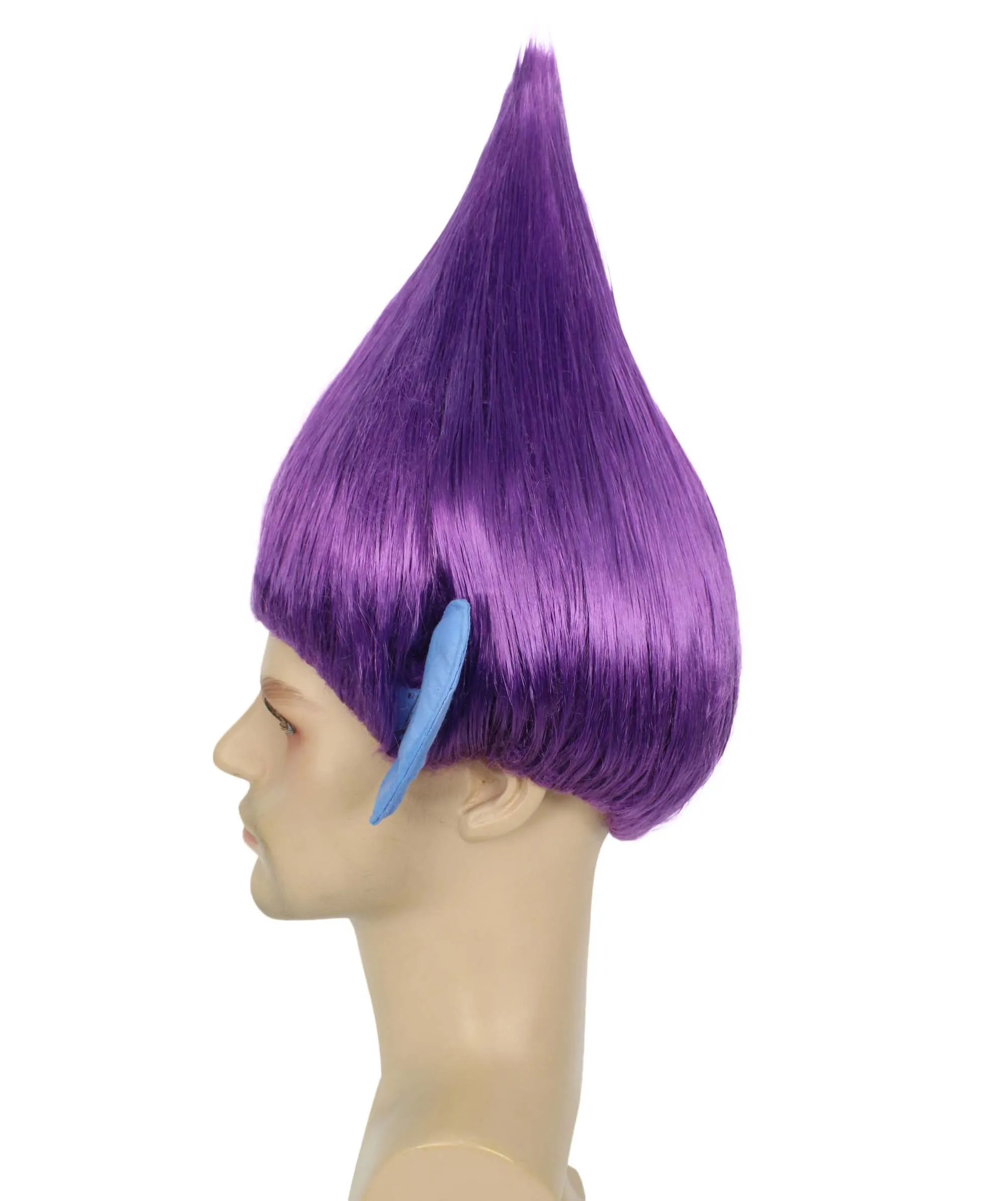 HPO Adult Men's Pointy Diamond Guy Troll Wig with Blue Ears | Multiple Color Options