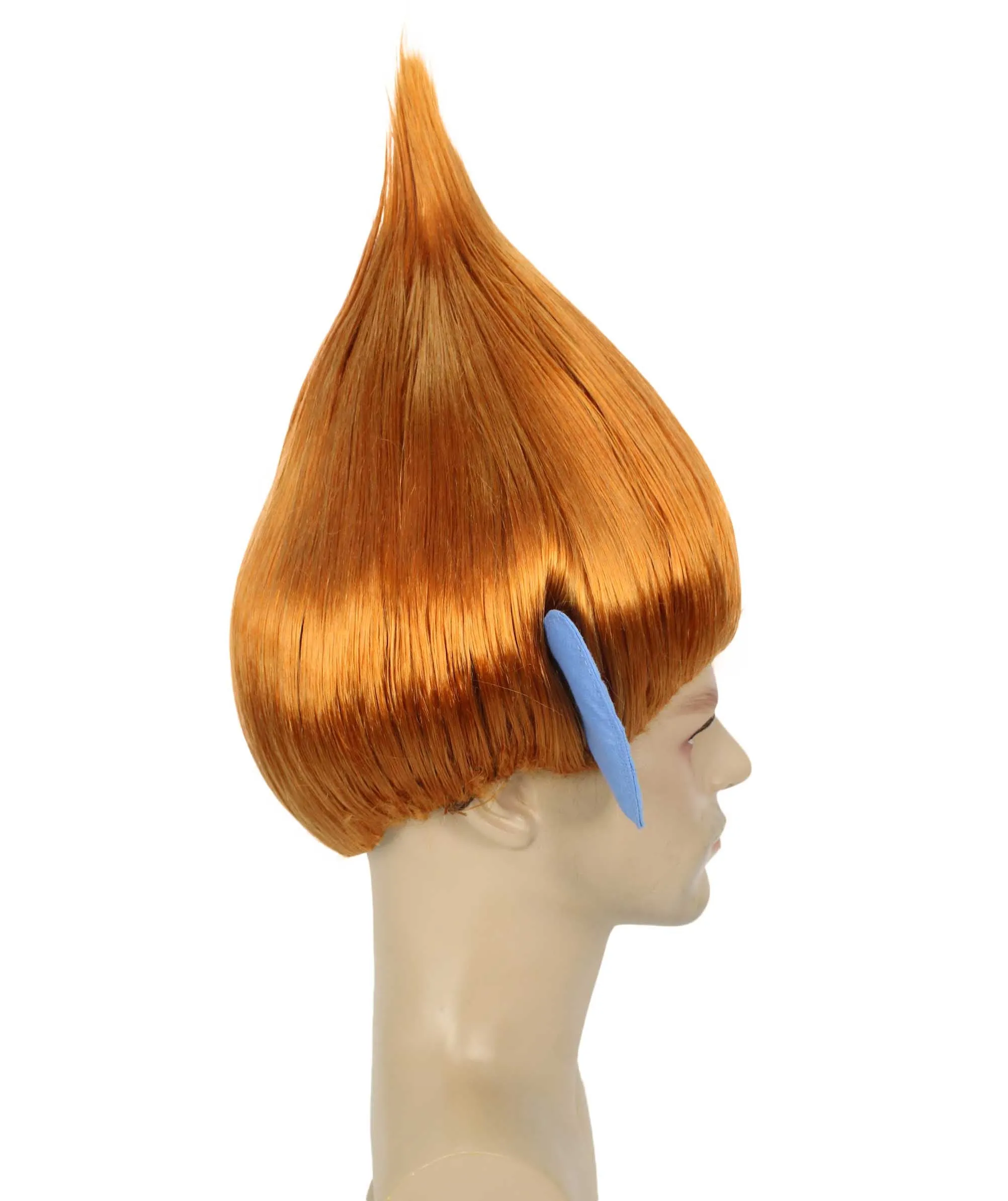 HPO Adult Men's Pointy Diamond Guy Troll Wig with Blue Ears | Multiple Color Options