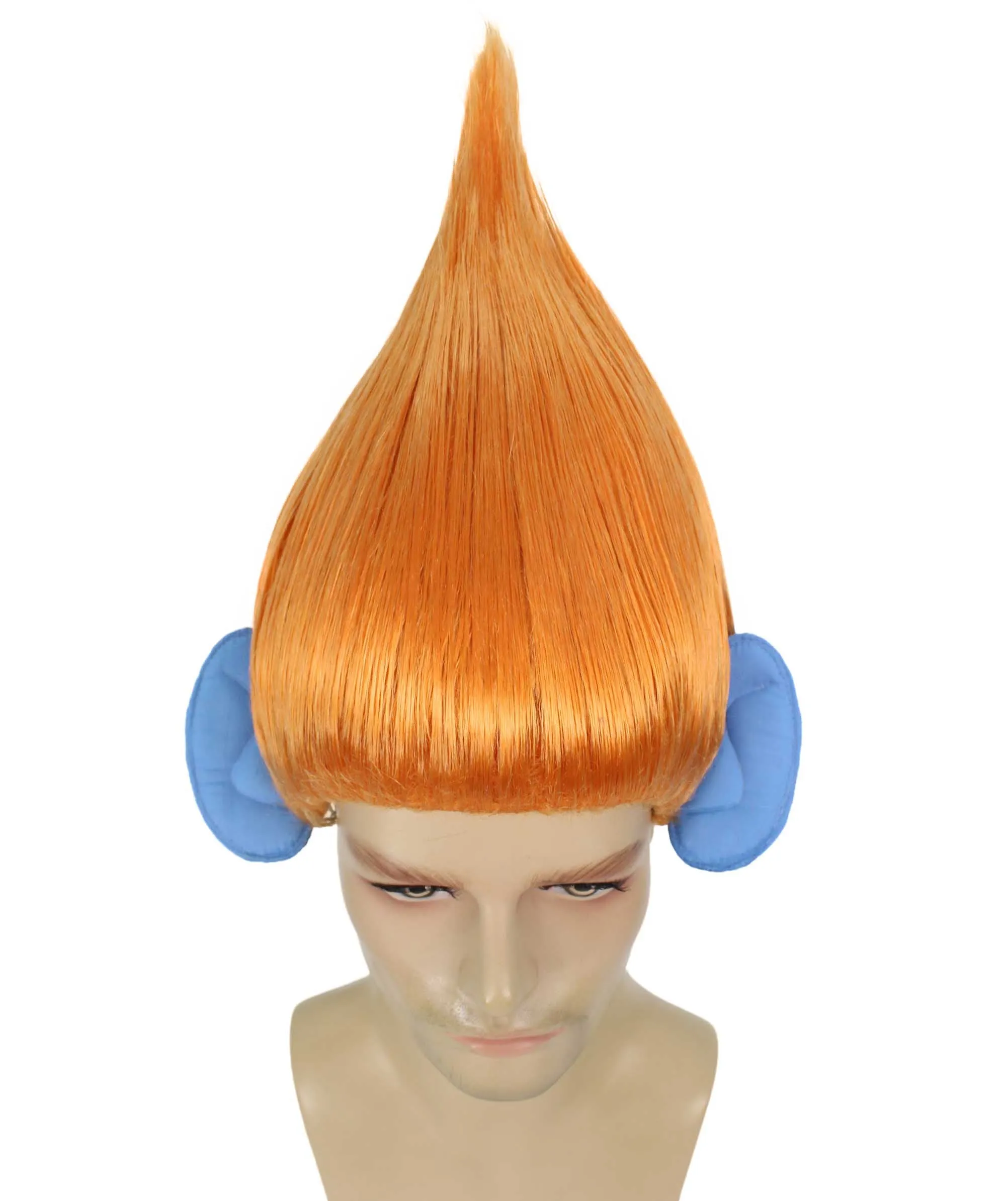 HPO Adult Men's Pointy Diamond Guy Troll Wig with Blue Ears | Multiple Color Options