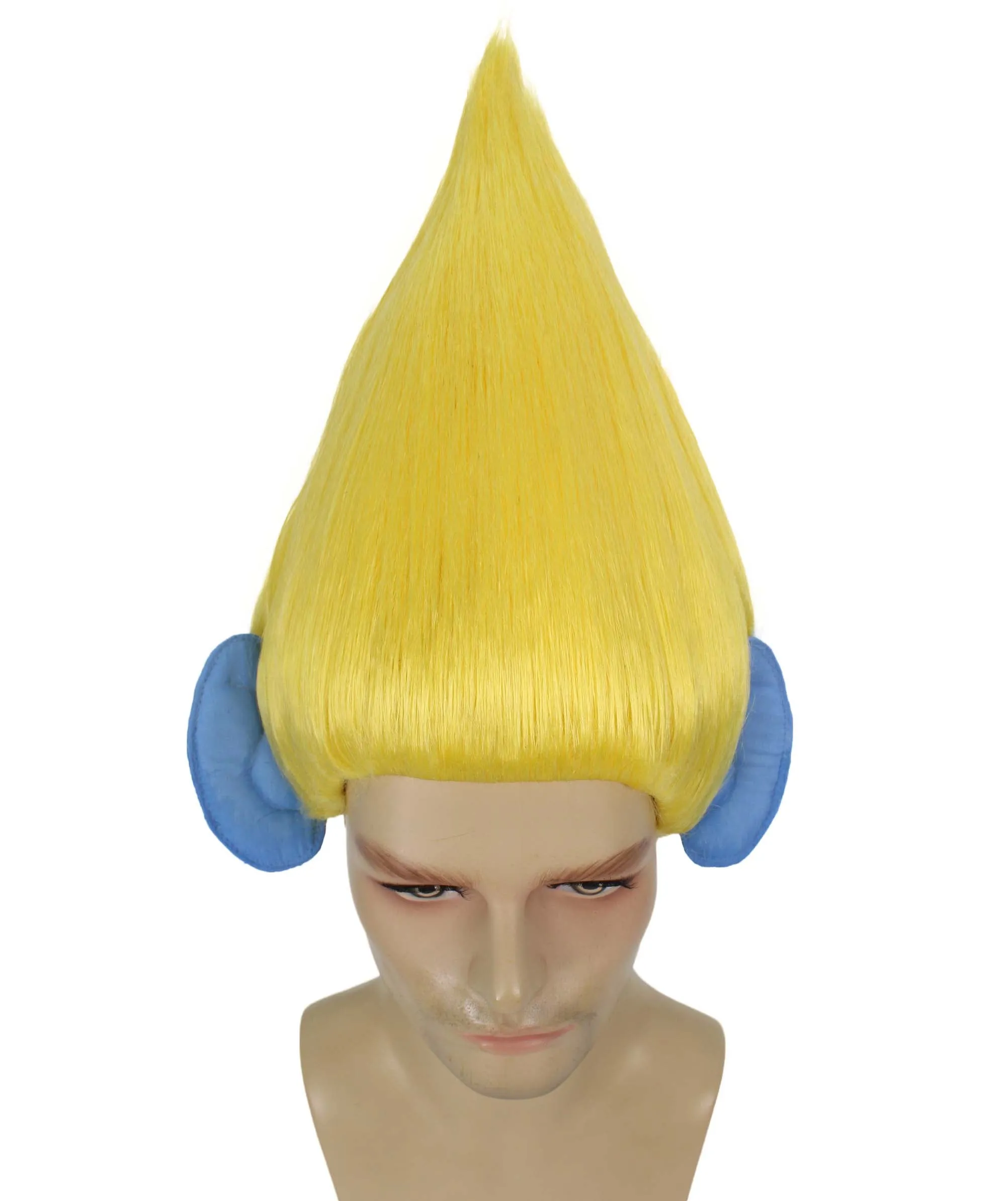 HPO Adult Men's Pointy Diamond Guy Troll Wig with Blue Ears | Multiple Color Options
