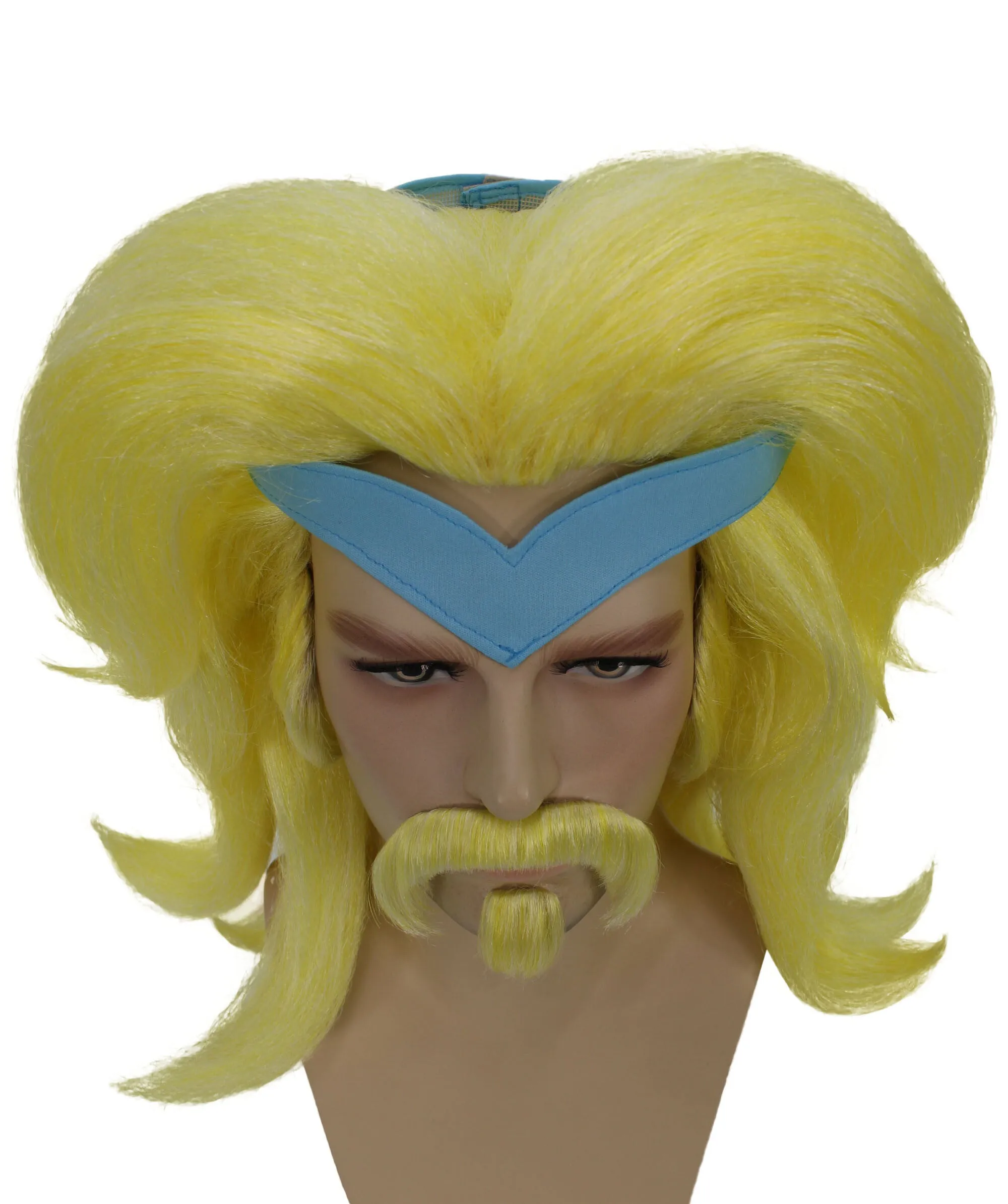 HPO Adult Men's Tv Show African-American Villain Yellow Wig I Perfect for Halloween I Flame-retardant Synthetic Fiber