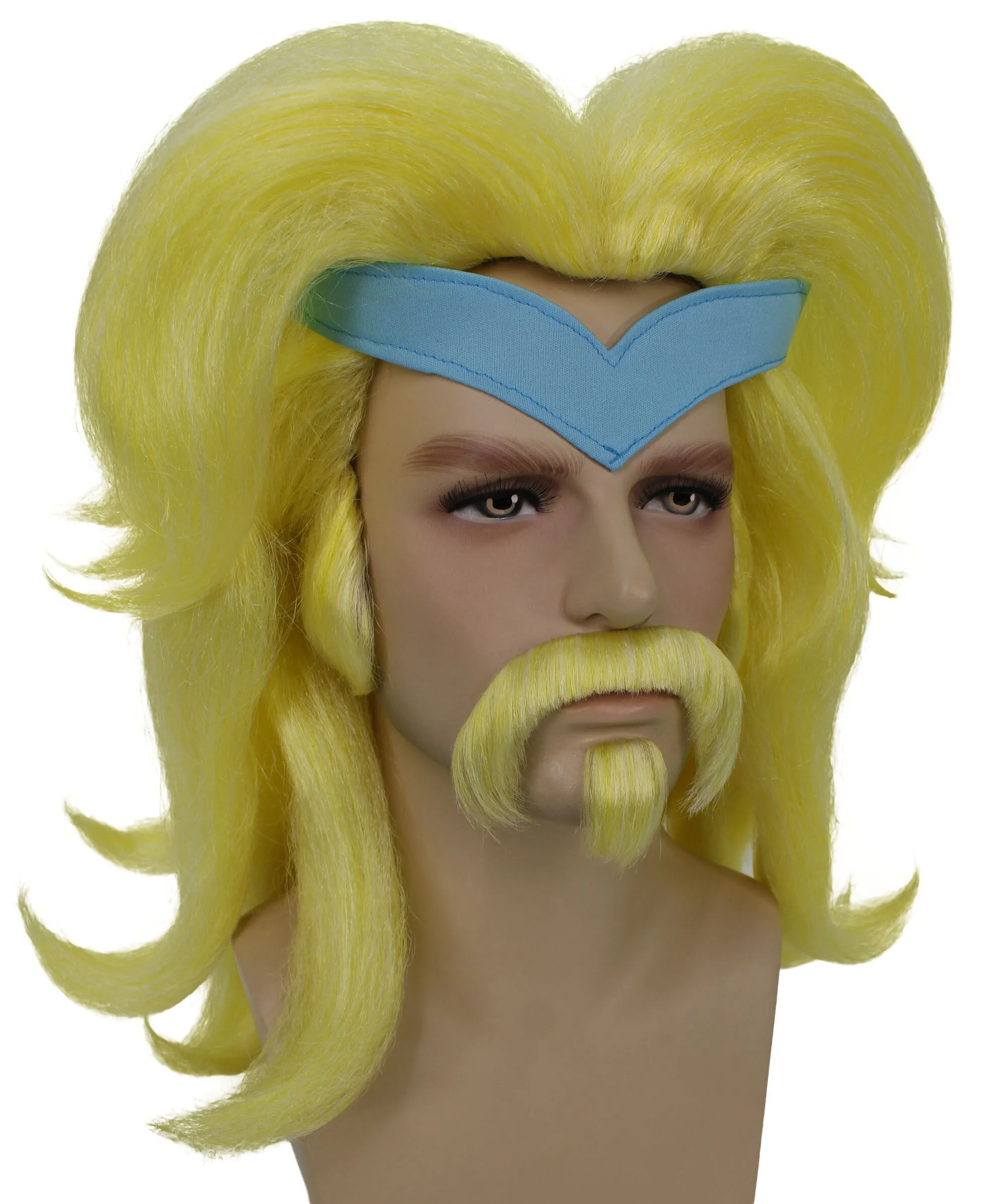 HPO Adult Men's Tv Show African-American Villain Yellow Wig I Perfect for Halloween I Flame-retardant Synthetic Fiber