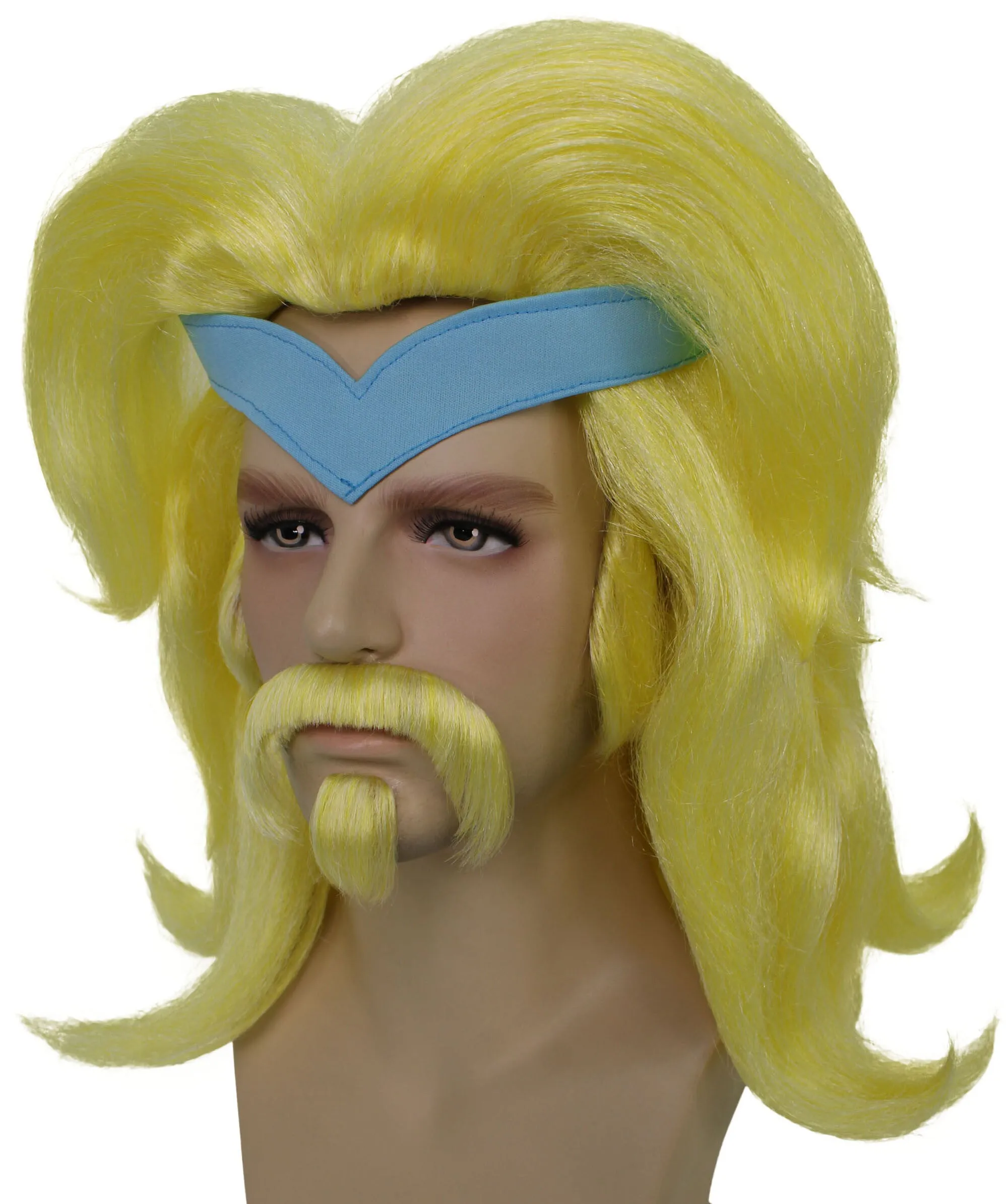HPO Adult Men's Tv Show African-American Villain Yellow Wig I Perfect for Halloween I Flame-retardant Synthetic Fiber
