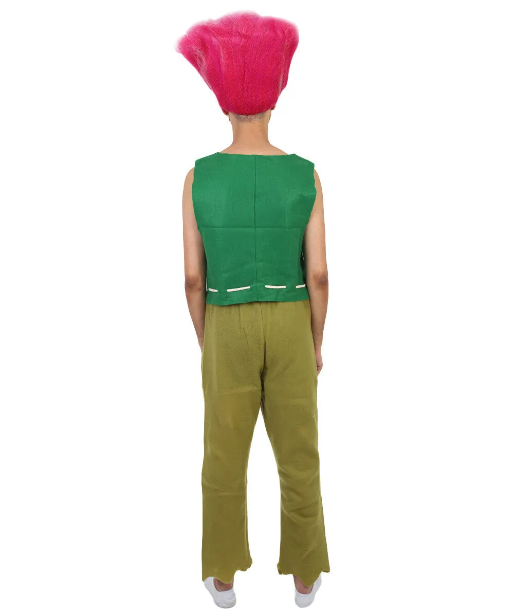 HPO Adult Men's Unleash Your Fun with Our Vibrant Troll Costume and Wig Bundle | ideal for Halloween, costume parties | and themed events! Stand out and spread joy with this unique ensemble!