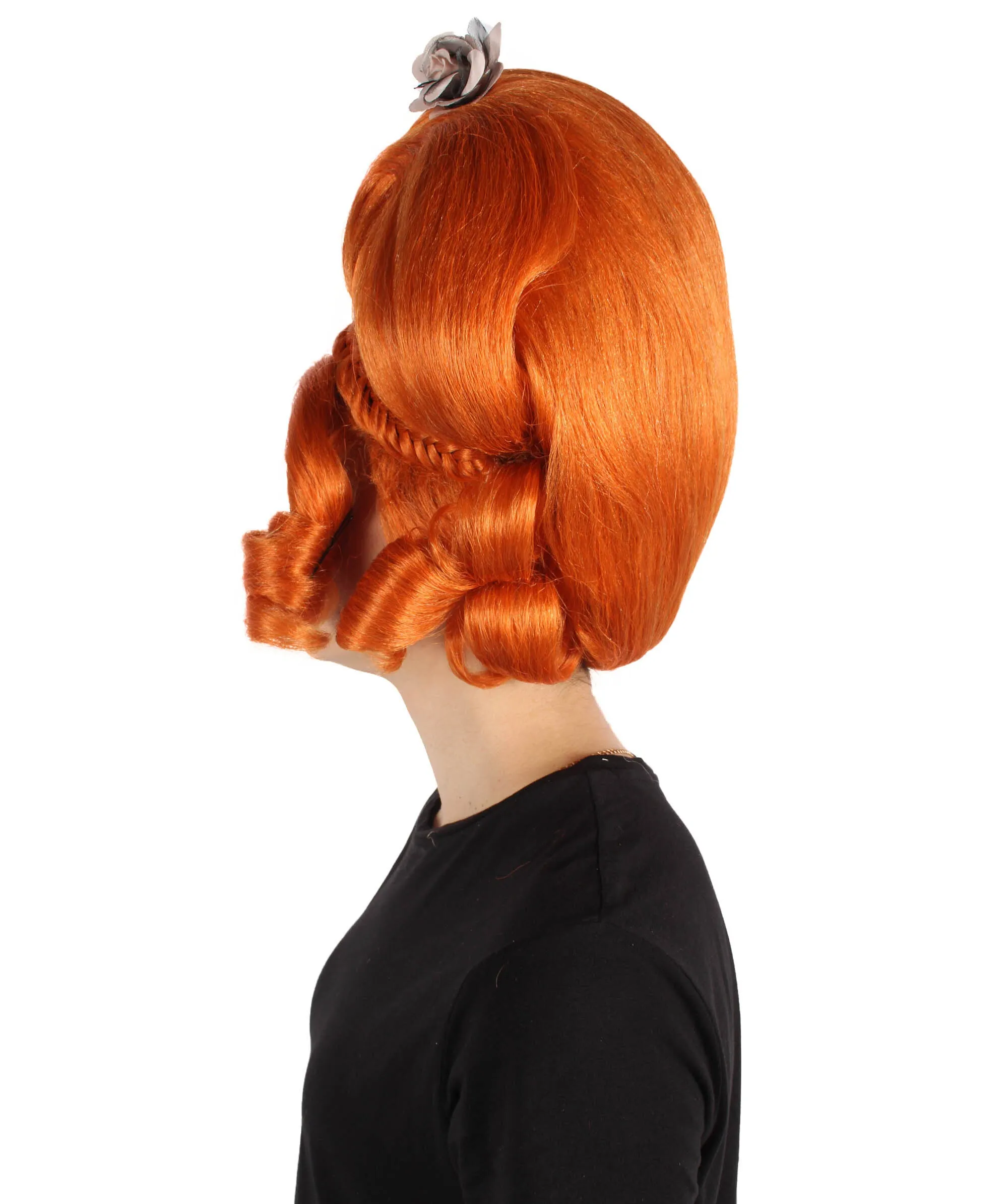 HPO Adult Women's American Drag Performer Orange Wig| Perfect for Cosplay| Flame-retardant Synthetic Fiber