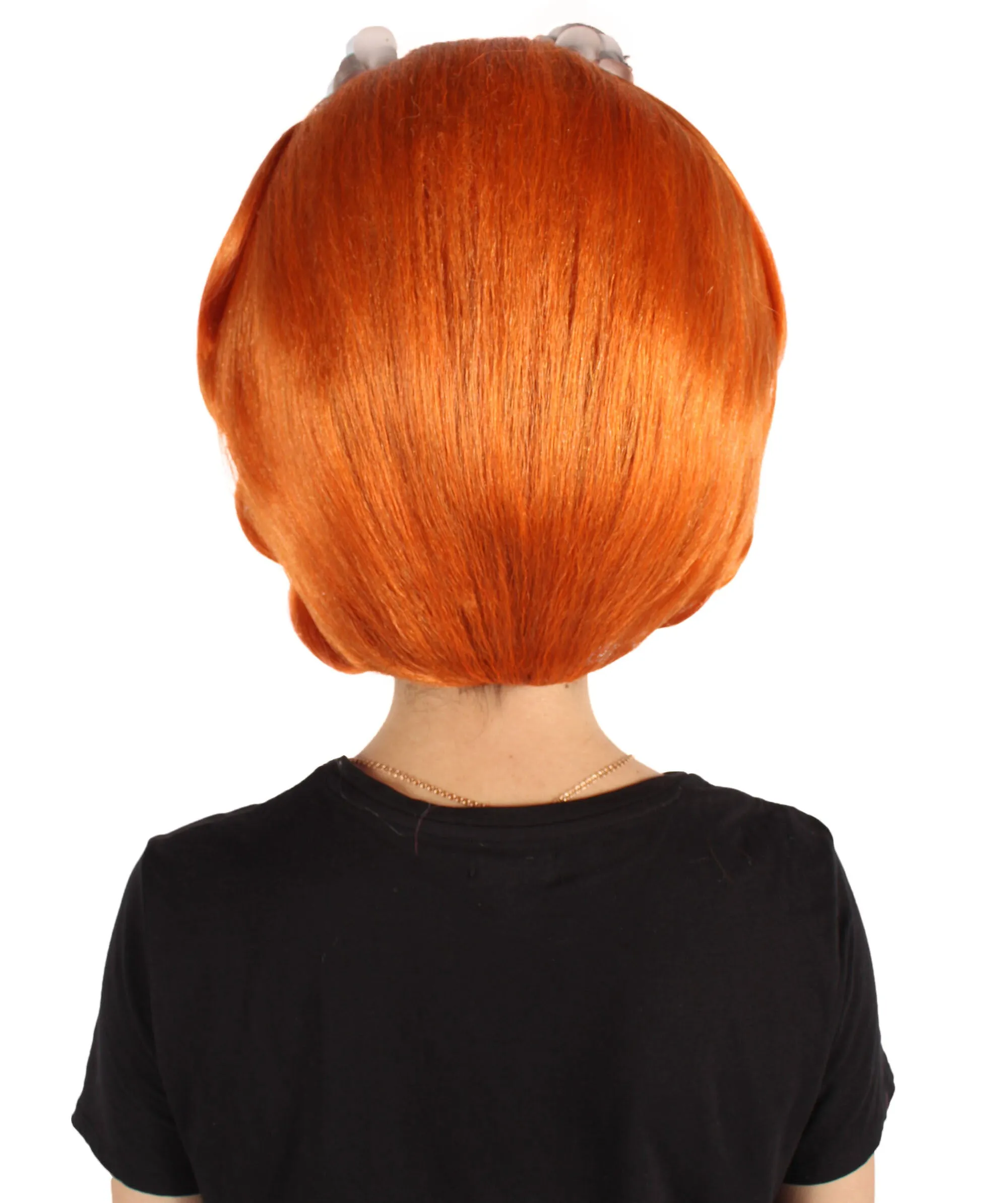 HPO Adult Women's American Drag Performer Orange Wig| Perfect for Cosplay| Flame-retardant Synthetic Fiber