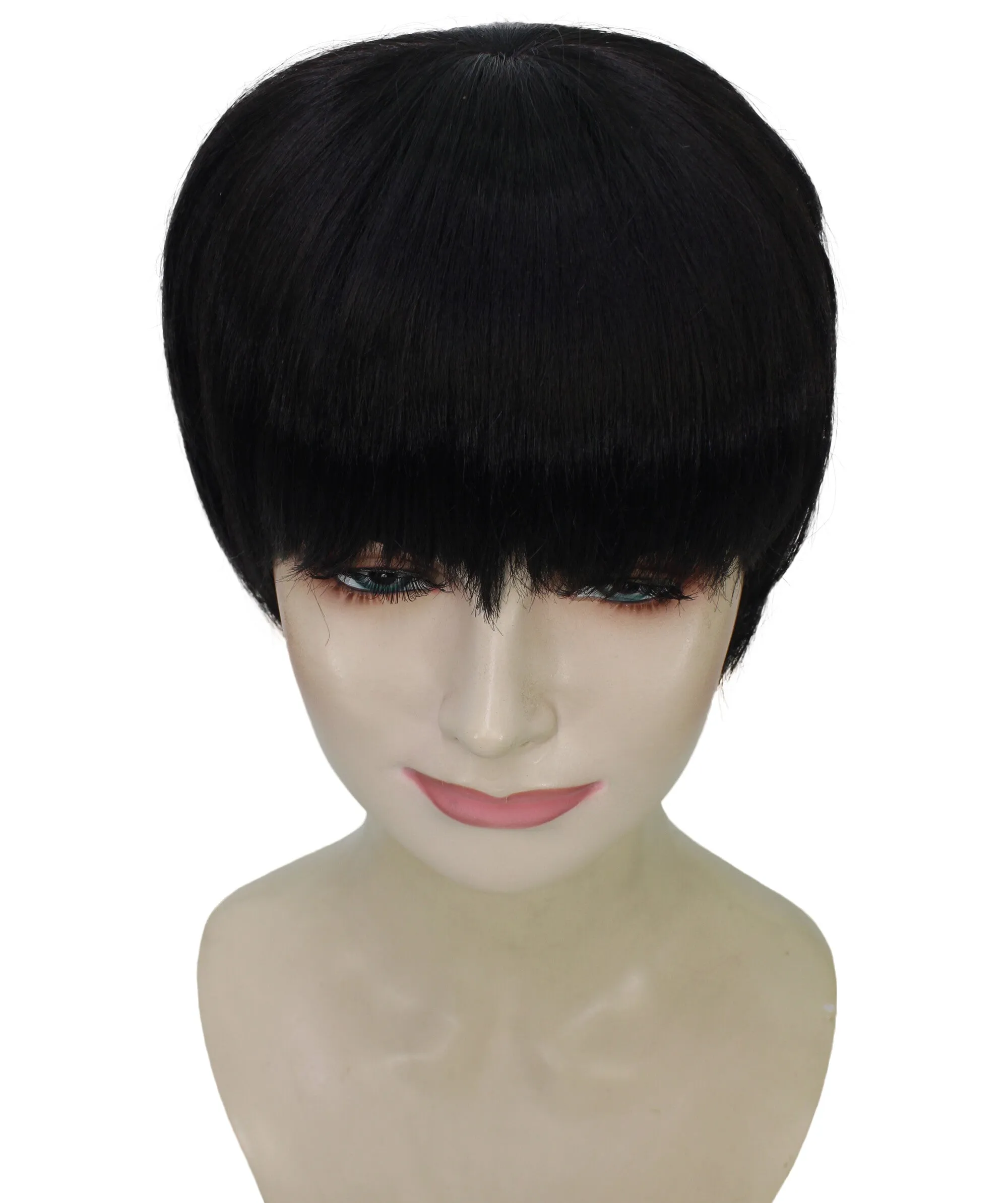 HPO Adult Women's Black and White Harajuku Gradient Mullet Wig| Perfect for Halloween| Flame-retardant Synthetic Fiber