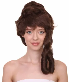 HPO Adult Women's Colonial Lady's 18th Century Curly Wig | Multiple Color Historical Cosplay Wig | Premium Breathable Capless Cap