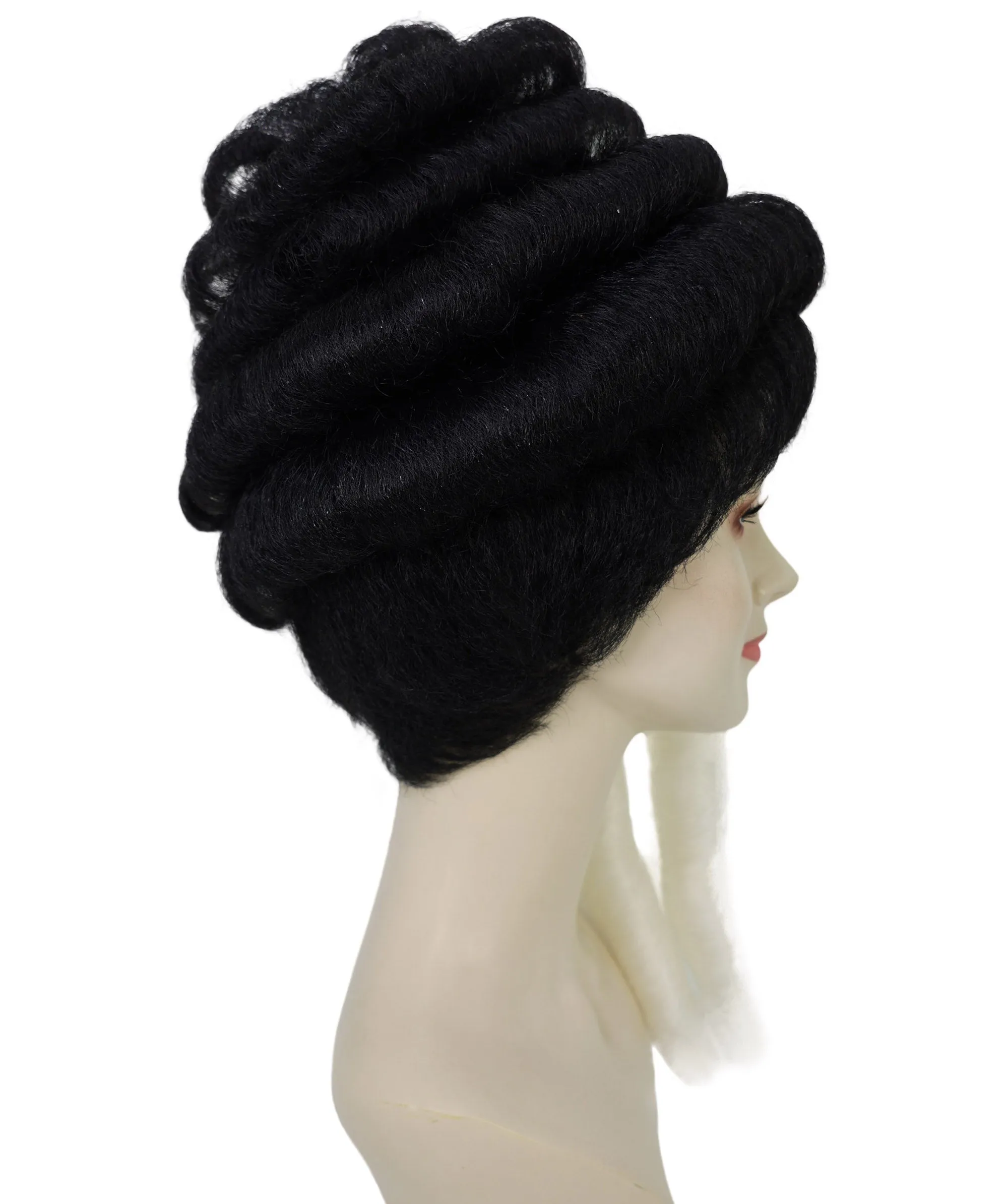 HPO Adult Women's Colonial Lady's 18th Century Curly Wig | Multiple Color Historical Cosplay Wig | Premium Breathable Capless Cap