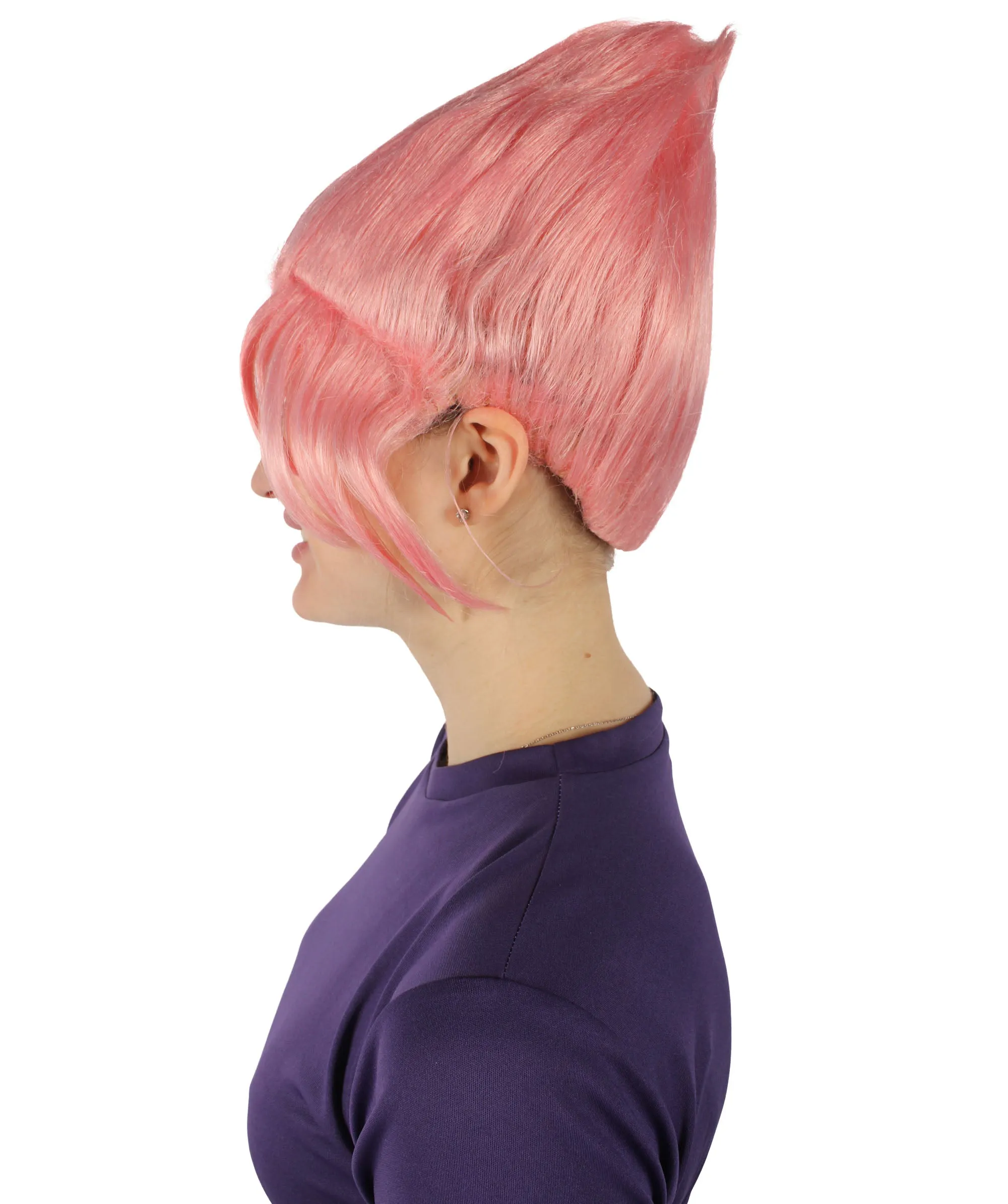 HPO Adult Women's Crystal Gem Cartoon Alien Pink Pixie Wig