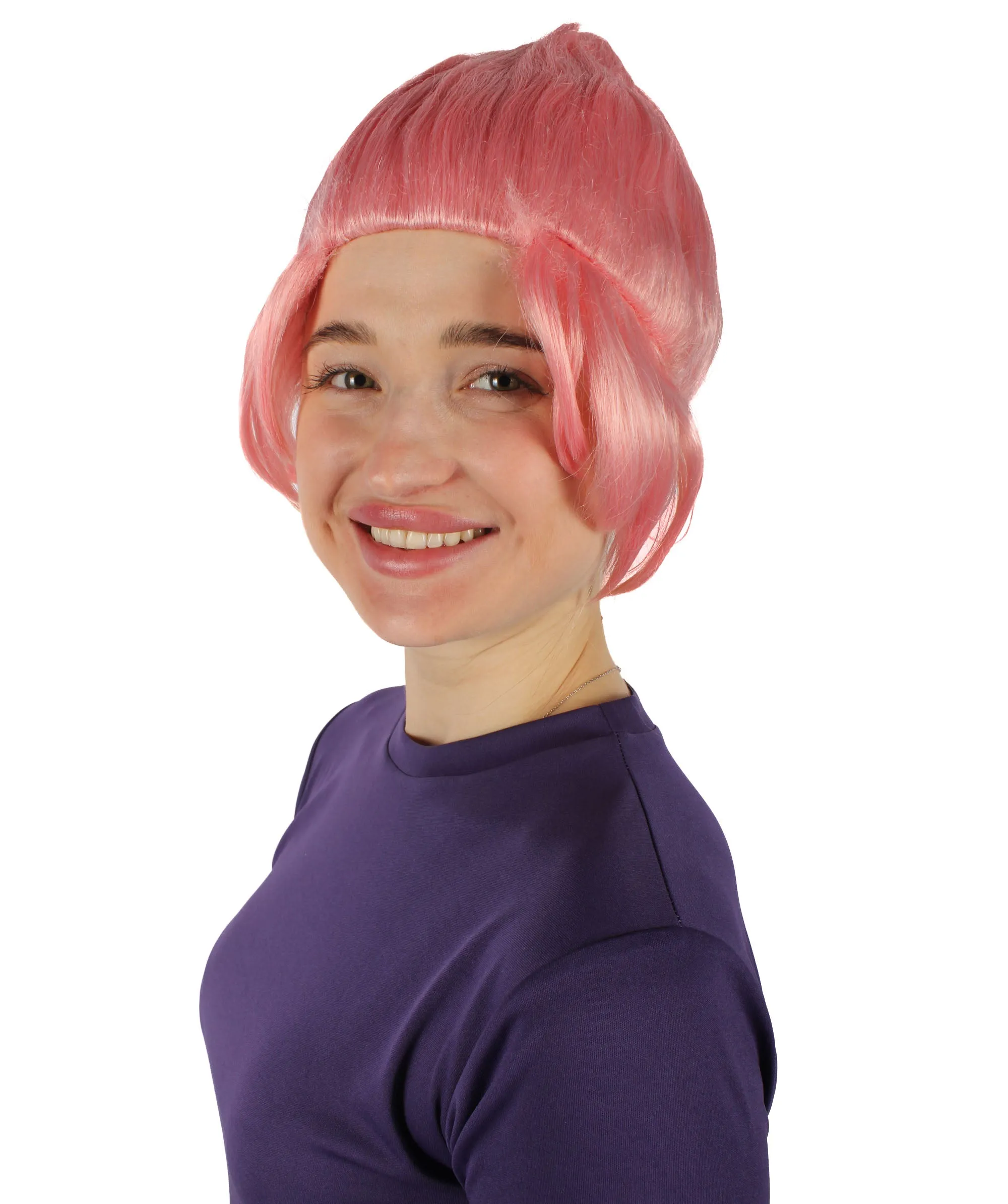 HPO Adult Women's Crystal Gem Cartoon Alien Pink Pixie Wig