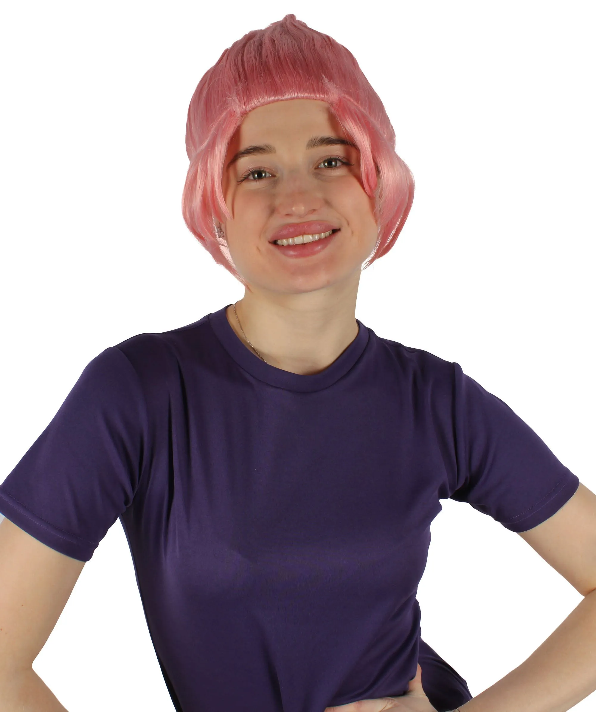 HPO Adult Women's Crystal Gem Cartoon Alien Pink Pixie Wig