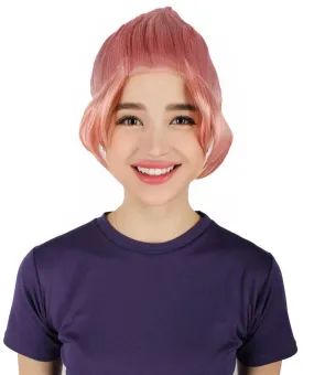 HPO Adult Women's Crystal Gem Cartoon Alien Pink Pixie Wig