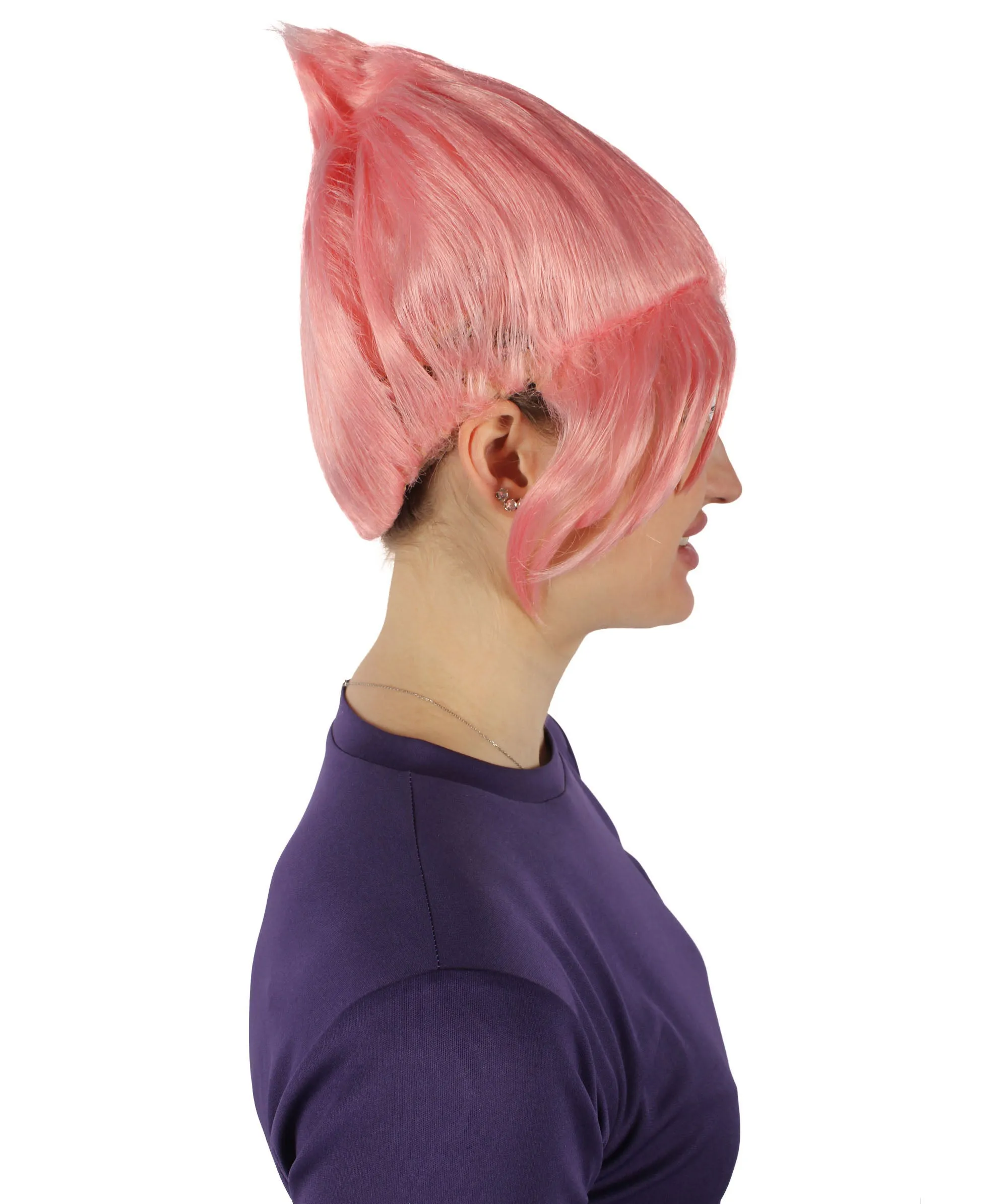HPO Adult Women's Crystal Gem Cartoon Alien Pink Pixie Wig