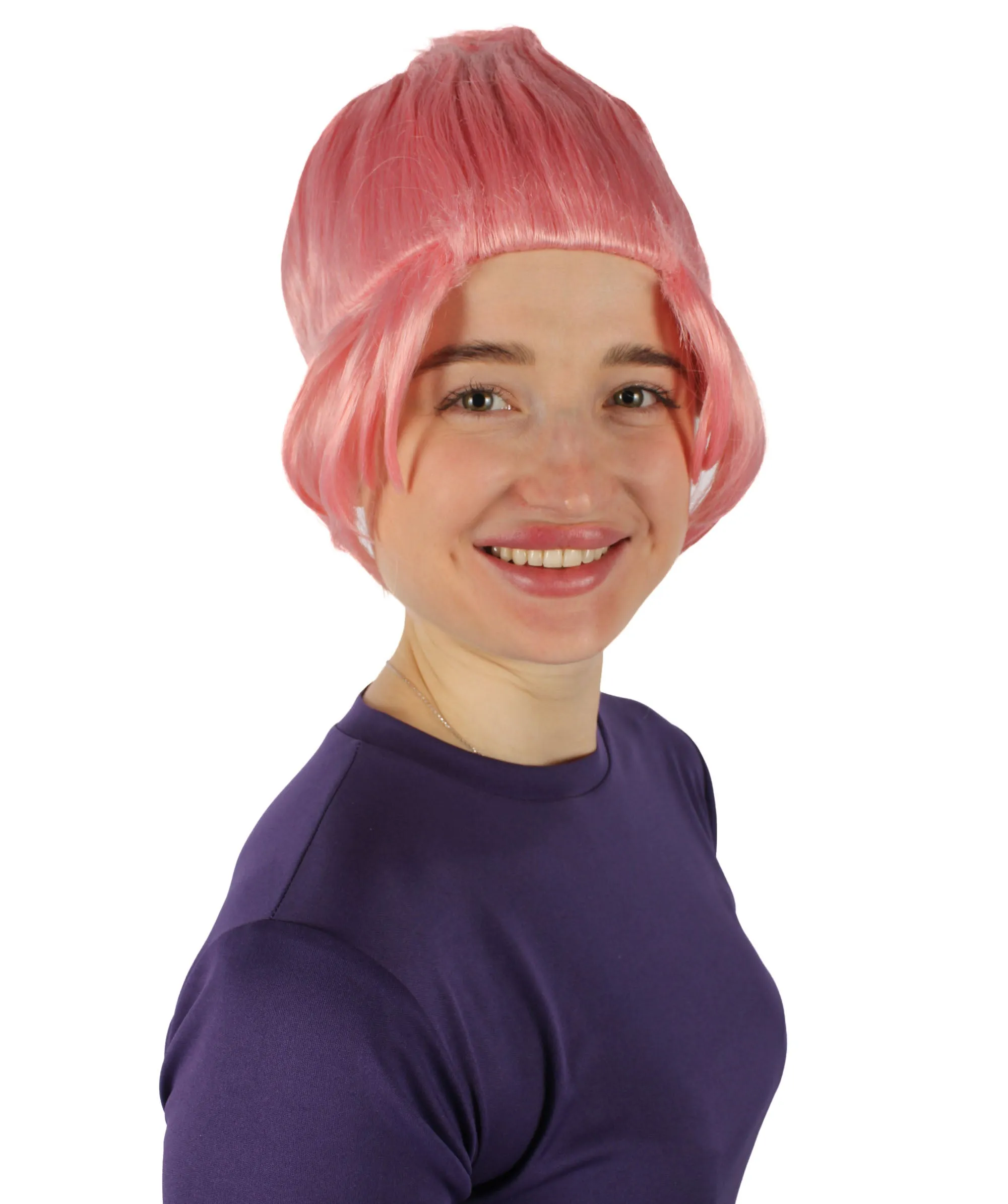 HPO Adult Women's Crystal Gem Cartoon Alien Pink Pixie Wig
