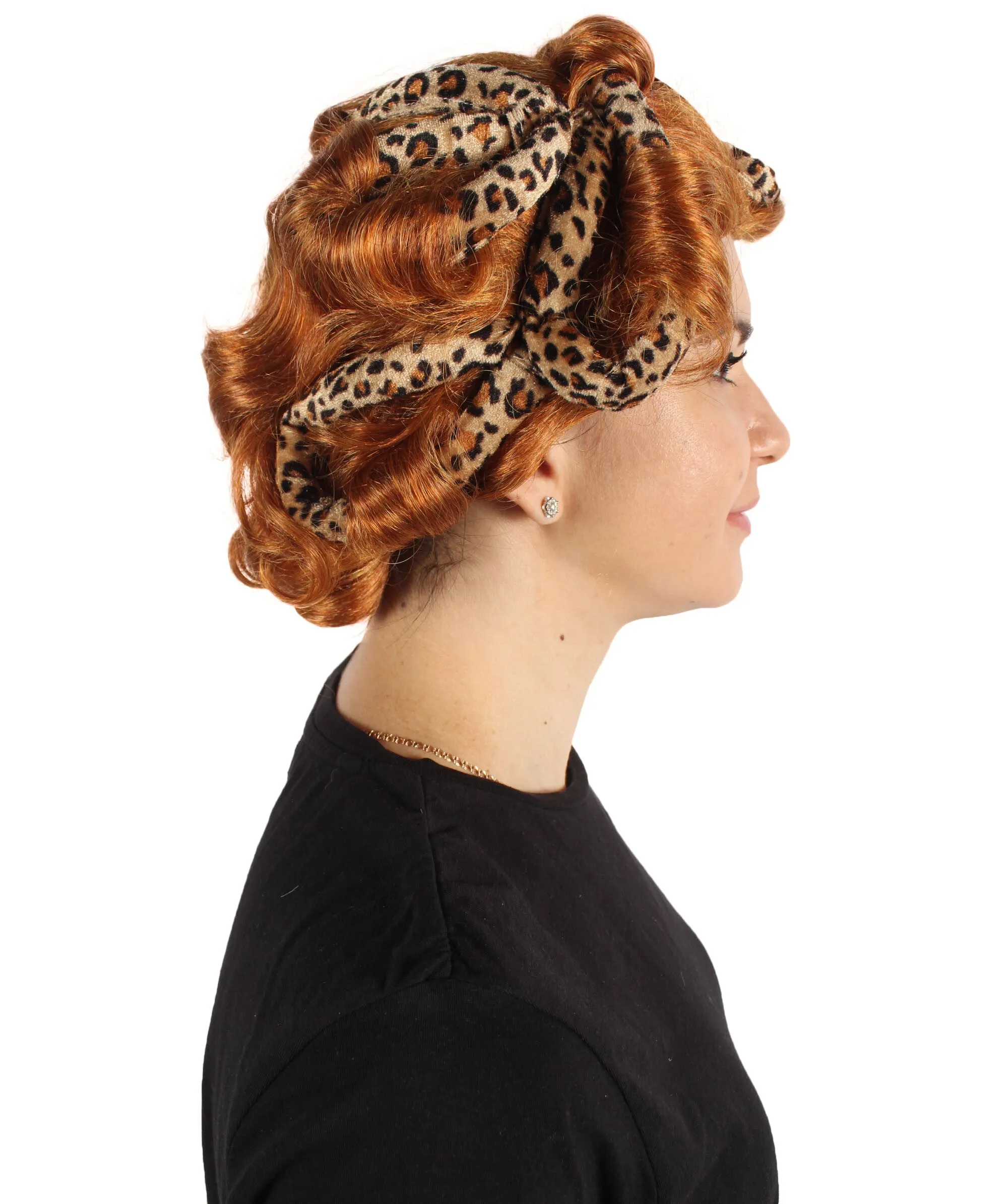 HPO Adult Women's Curly Brown Vintage Wig I Perfect for Cosplay I Flame-retardant Synthetic Fiber