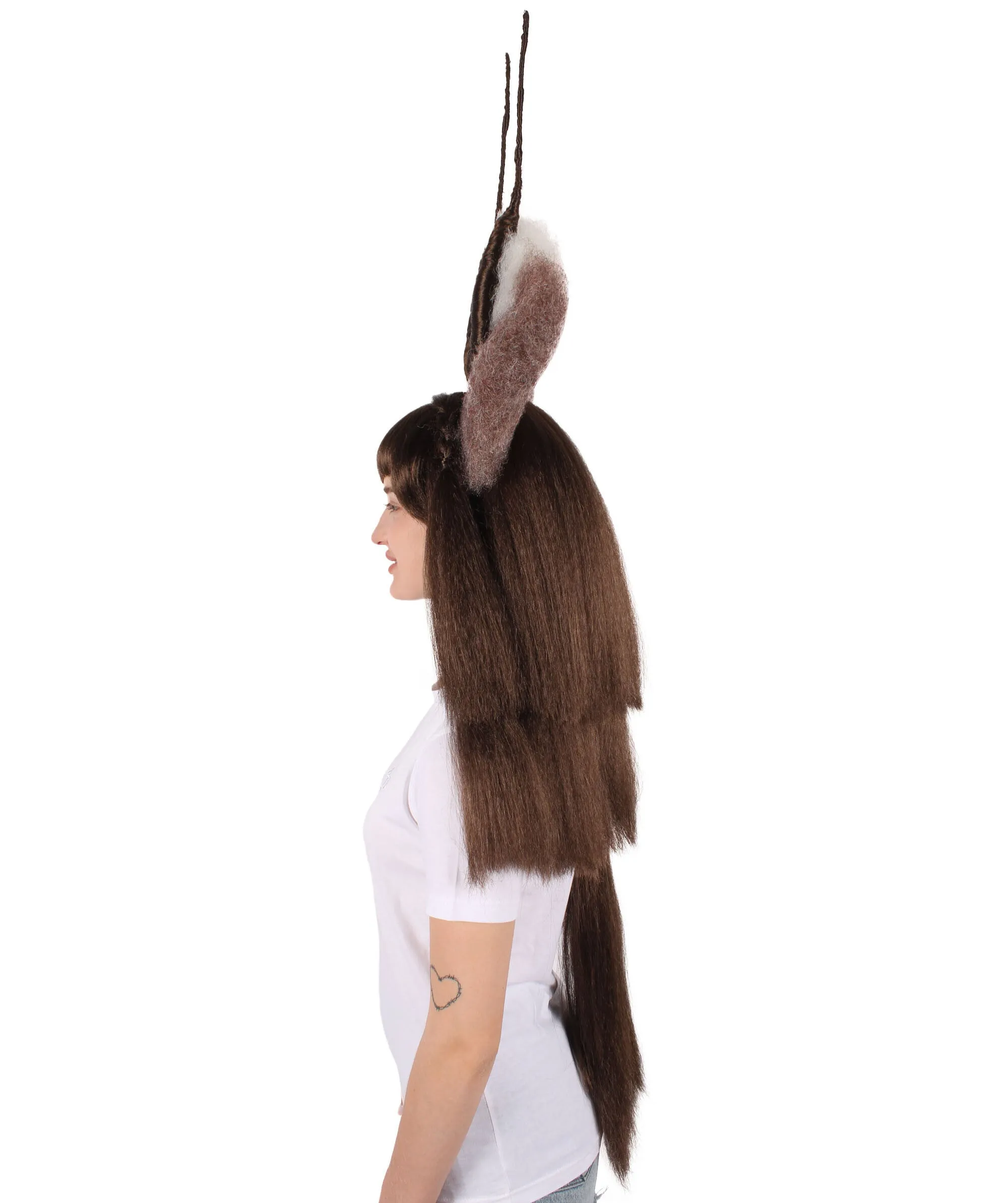 HPO Adult Women's Dramatic Devil Horn Layered Wig I Flame-retardant Synthetic Fiber