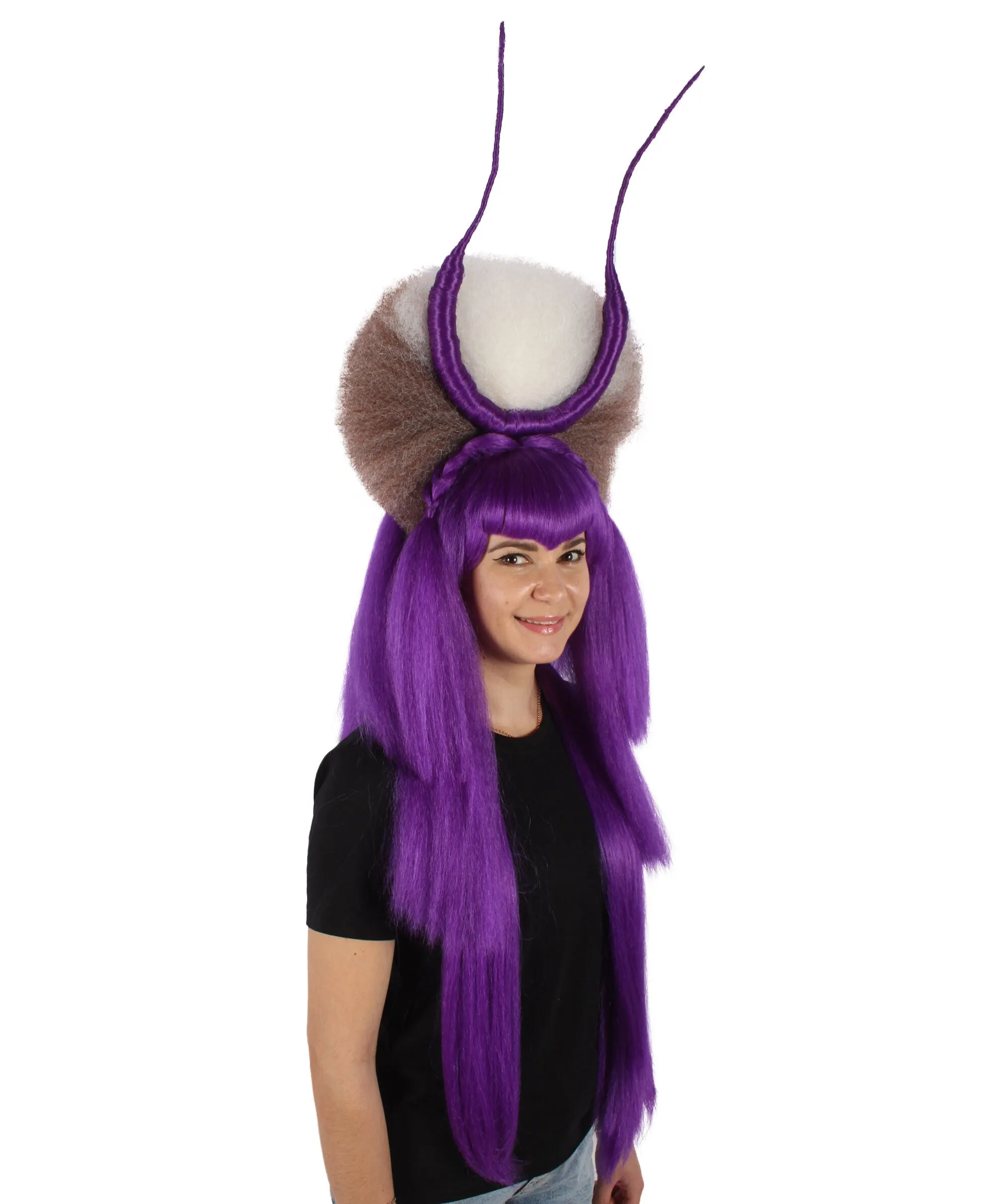 HPO Adult Women's Dramatic Devil Horn Layered Wig I Flame-retardant Synthetic Fiber