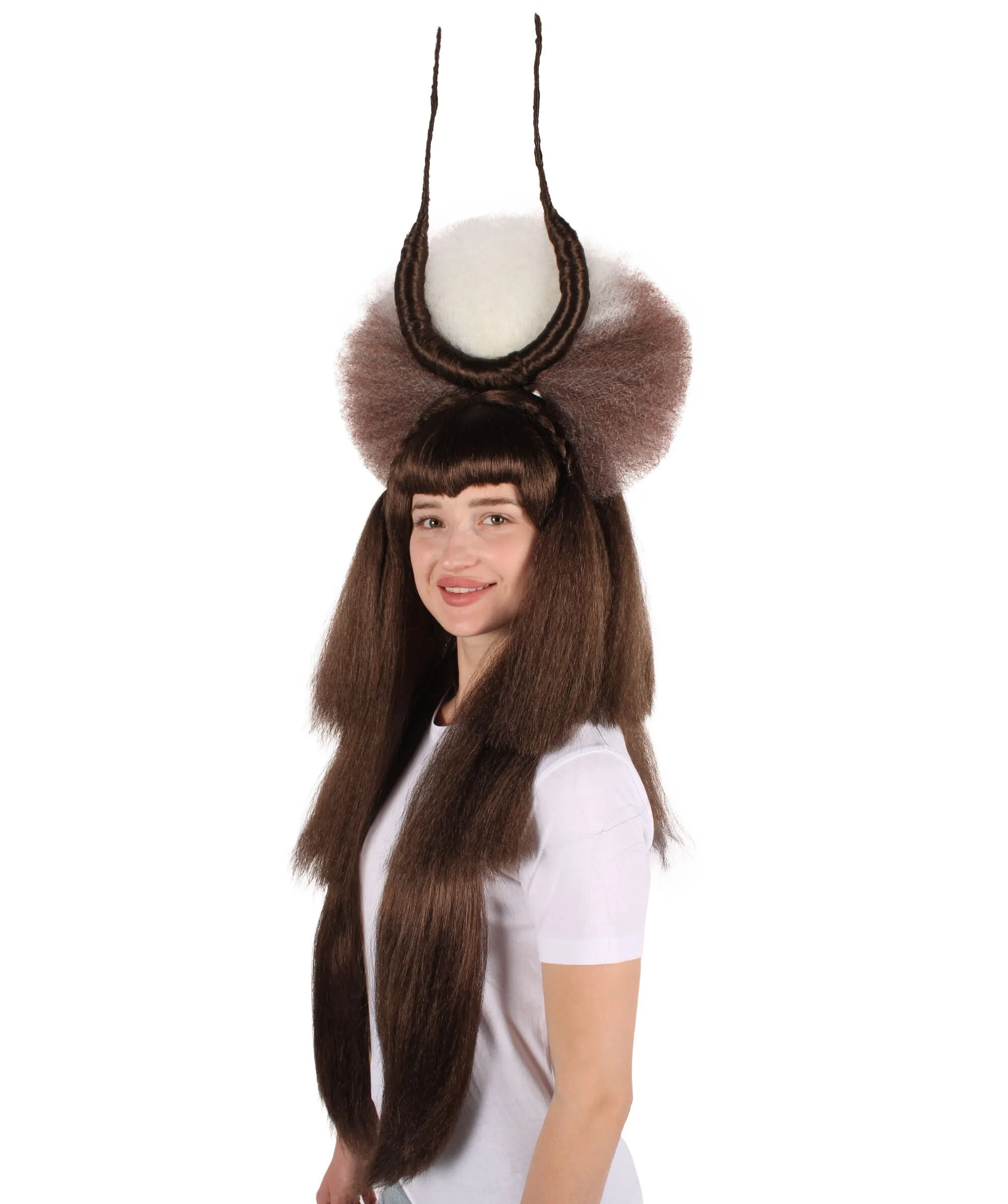 HPO Adult Women's Dramatic Devil Horn Layered Wig I Flame-retardant Synthetic Fiber