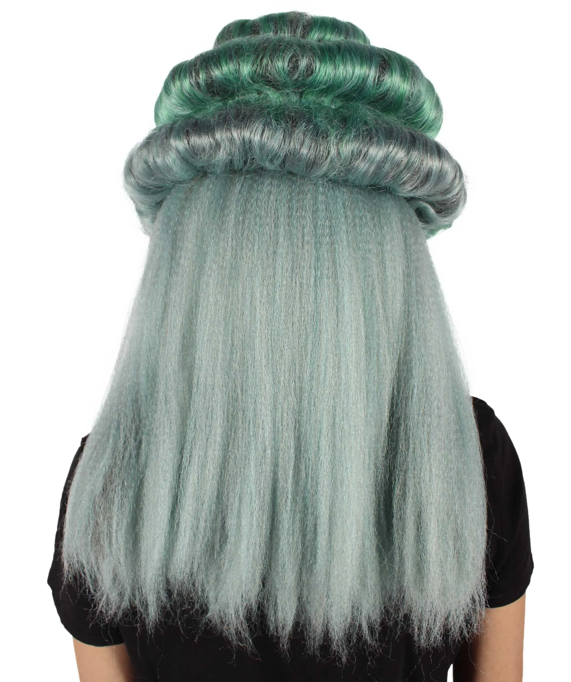 HPO Adult Women's Green Caterpillar Horn Wig I Cosplay Wig I Flame-retardant Synthetic Fiber