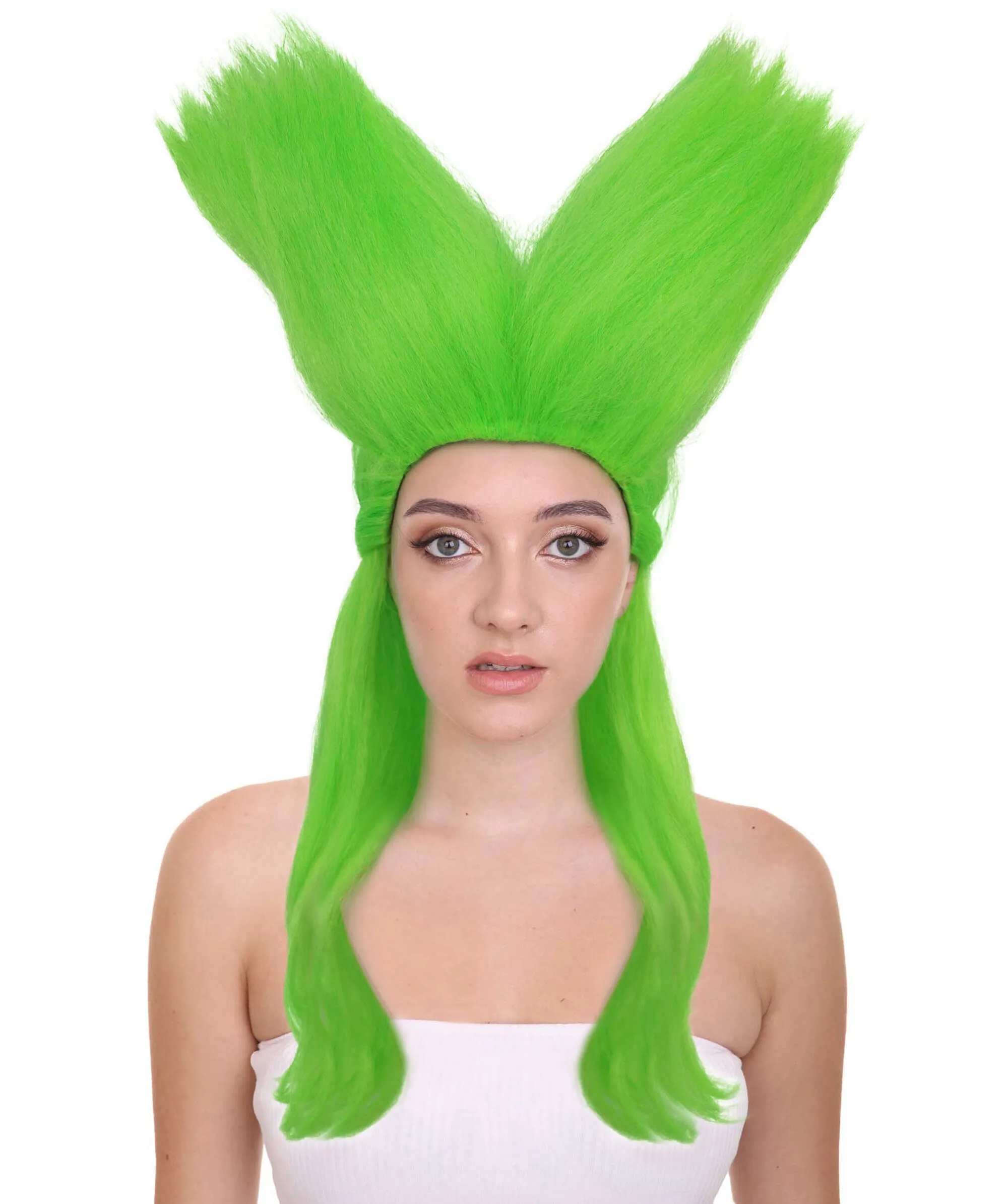 HPO Adult Women's Green Drag Queen Wig I Cosplay Wig I Flame-retardant Synthetic Fiber