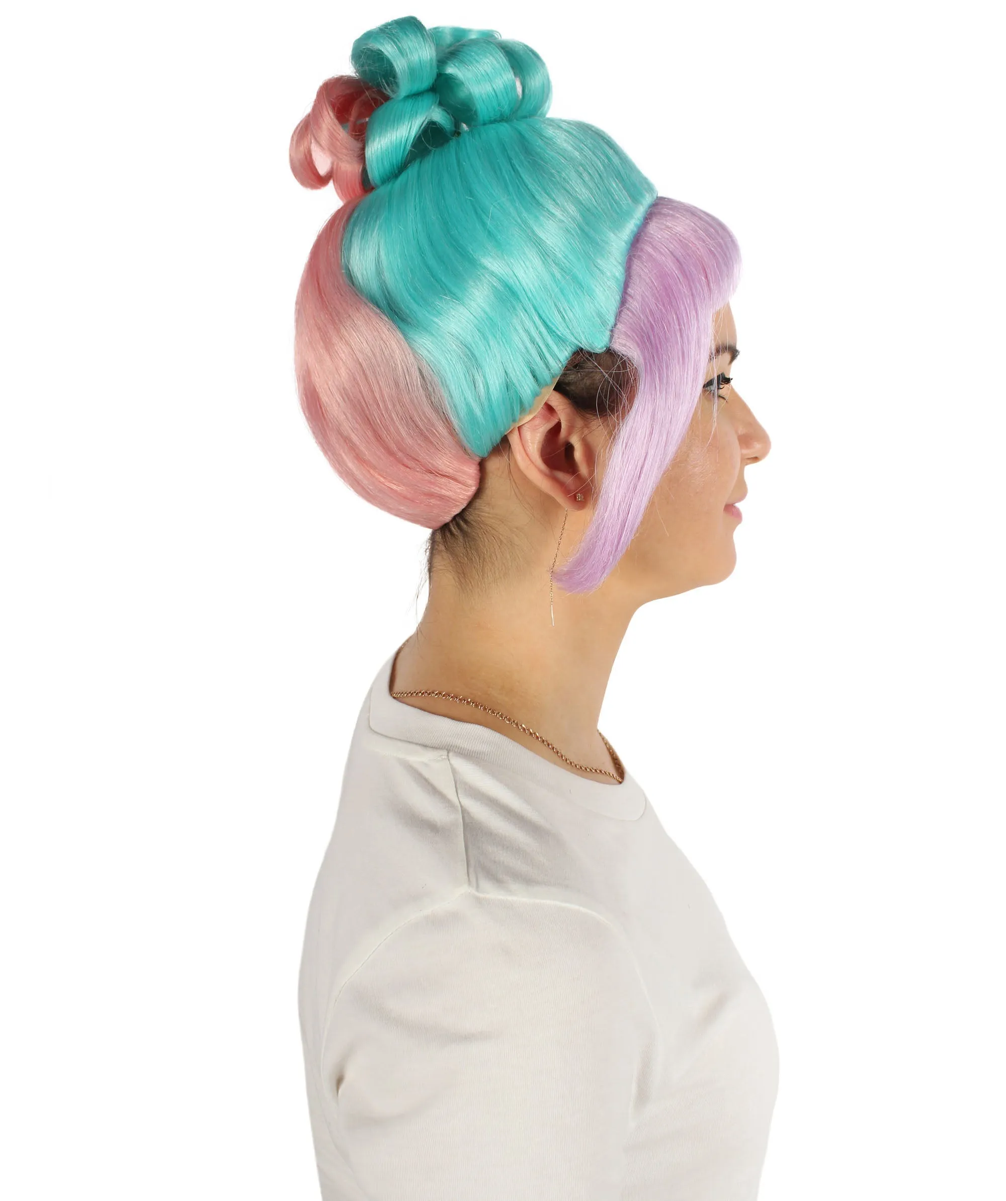 HPO Adult Women's Halloween Animated Lucy Updo Wig | Multiple Color Options