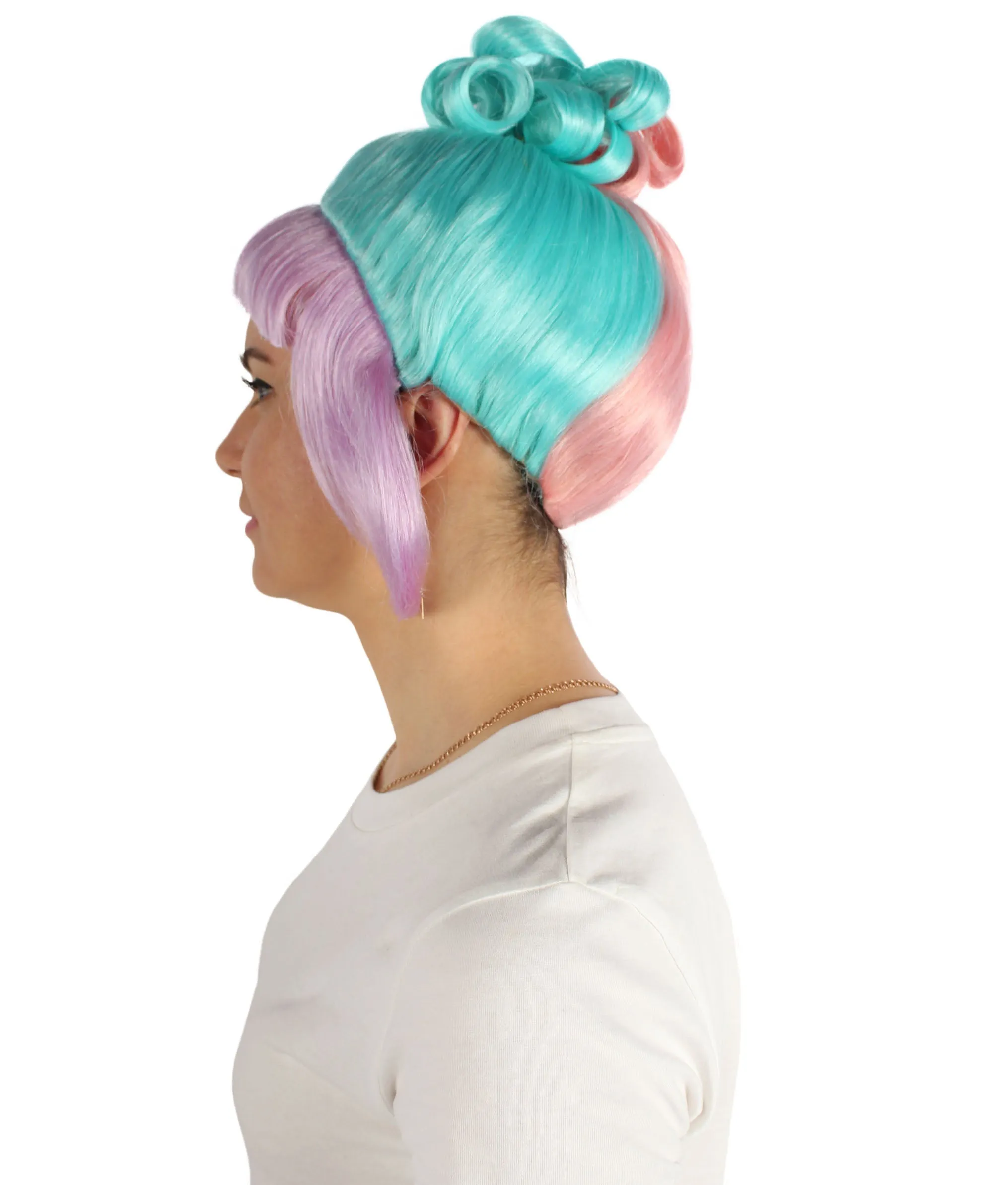HPO Adult Women's Halloween Animated Lucy Updo Wig | Multiple Color Options