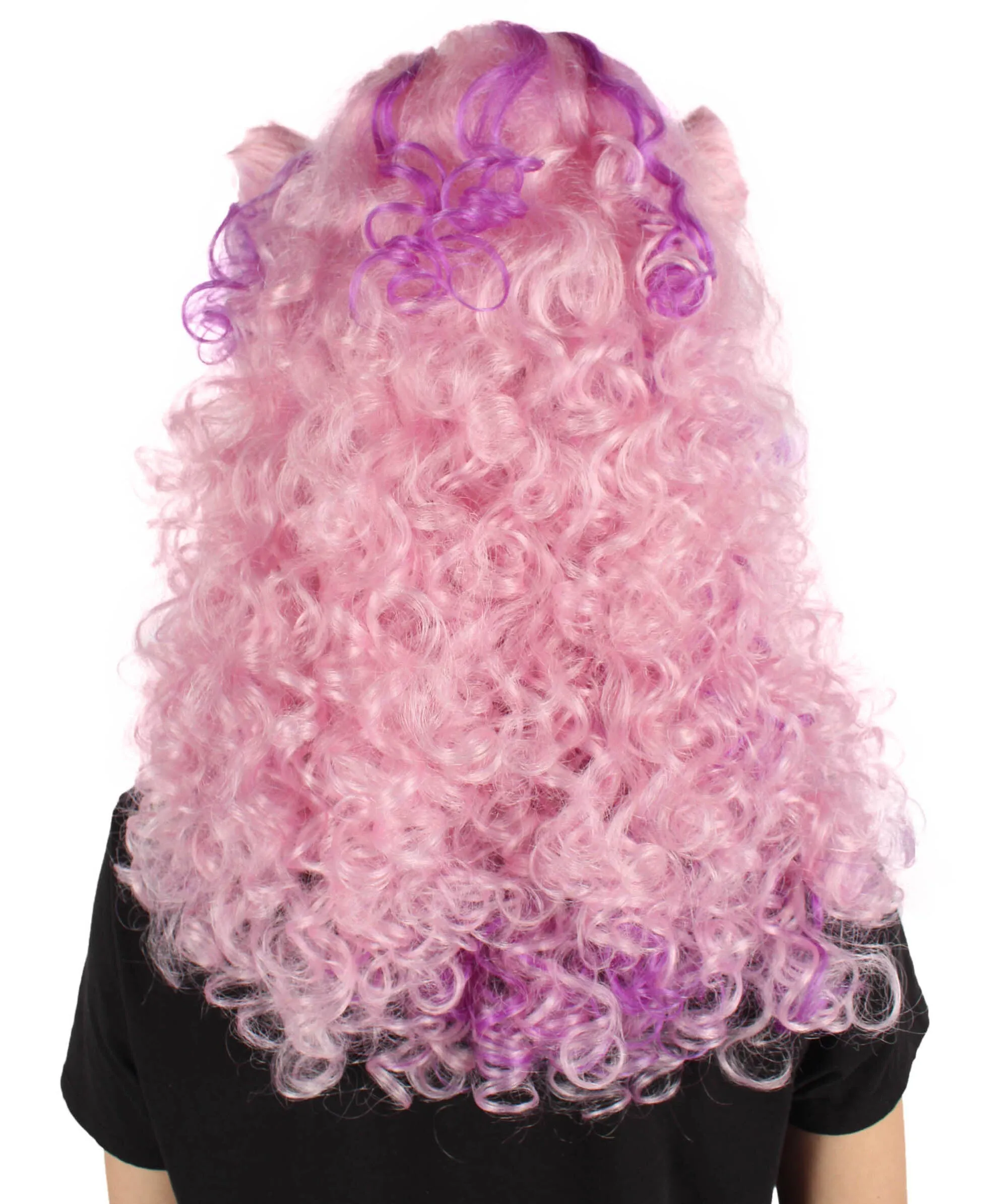 HPO Adult Women's Royaly Queen Curly Purple Wig| Perfect for Cosplay| Flame-retardant Synthetic Fiber