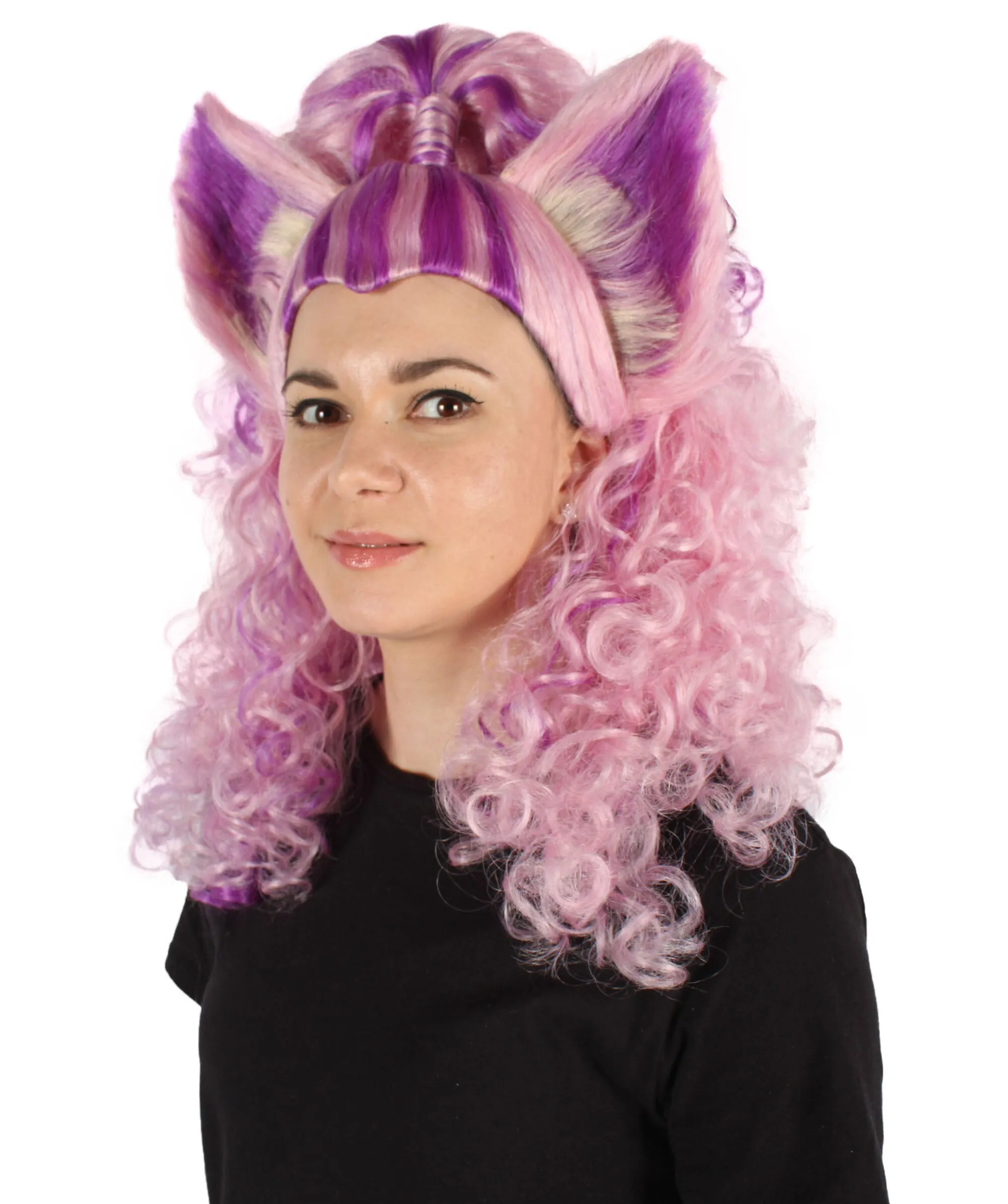 HPO Adult Women's Royaly Queen Curly Purple Wig| Perfect for Cosplay| Flame-retardant Synthetic Fiber