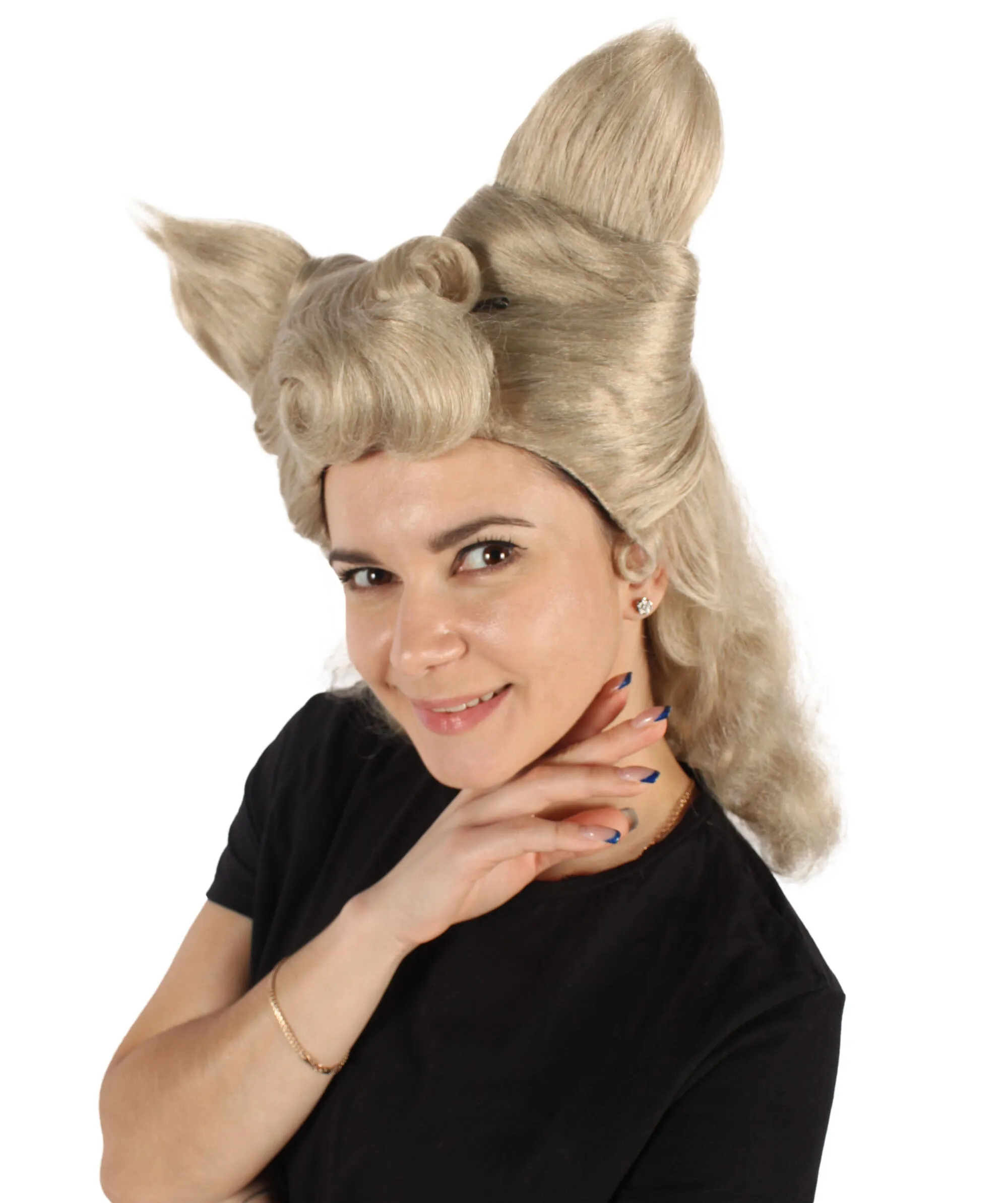 HPO Adult Women's Silver Blonde Spiky Short Wig |  Perfect for Halloween |  Flame-retardant Synthetic Fiber