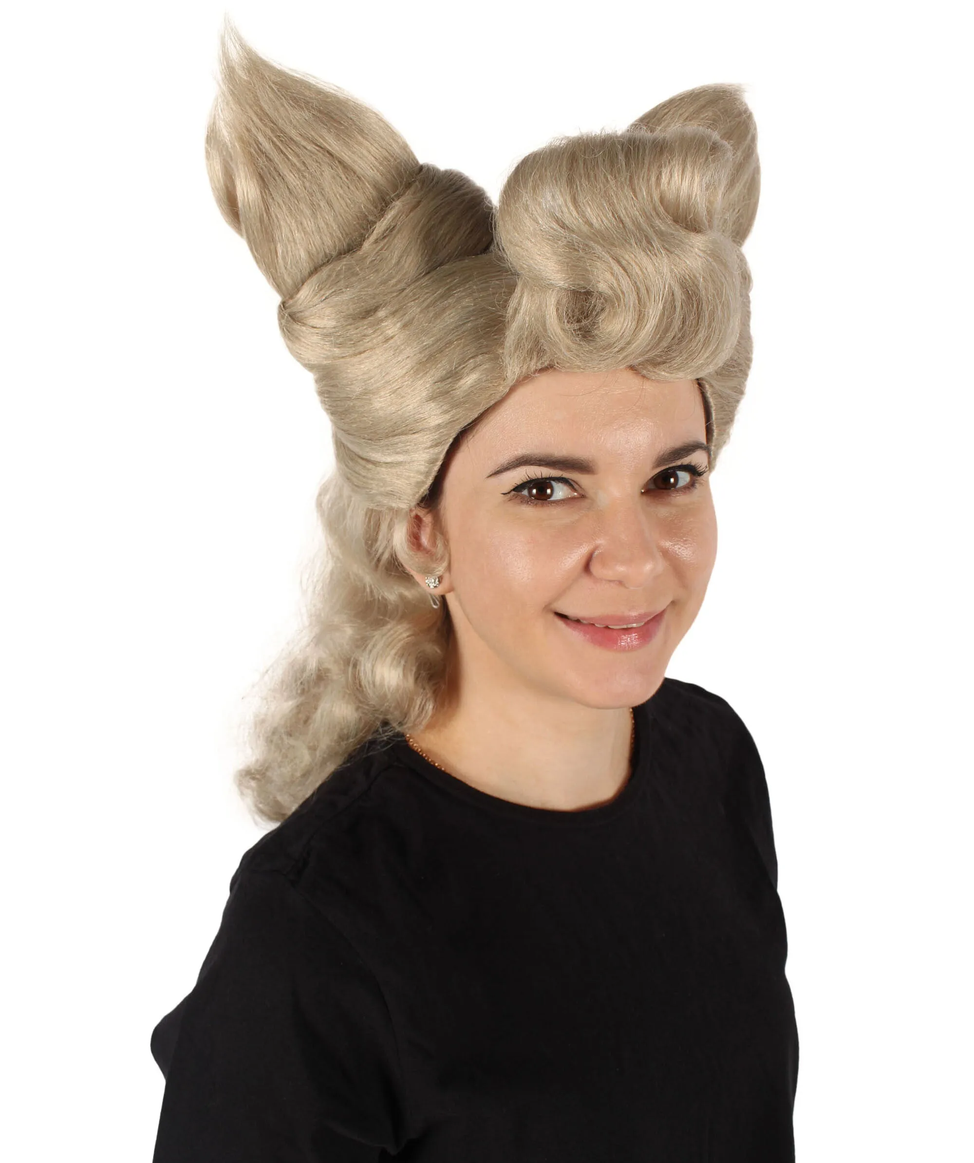 HPO Adult Women's Silver Blonde Spiky Short Wig |  Perfect for Halloween |  Flame-retardant Synthetic Fiber