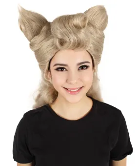 HPO Adult Women's Silver Blonde Spiky Short Wig |  Perfect for Halloween |  Flame-retardant Synthetic Fiber
