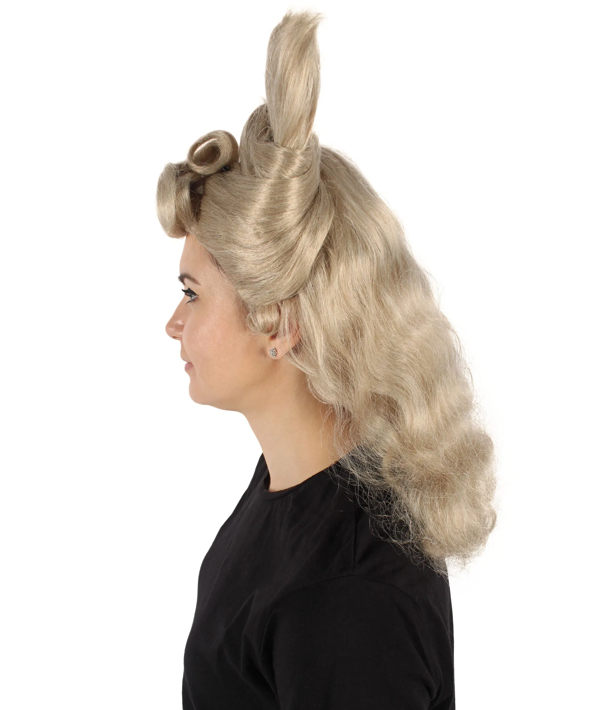 HPO Adult Women's Silver Blonde Spiky Short Wig |  Perfect for Halloween |  Flame-retardant Synthetic Fiber