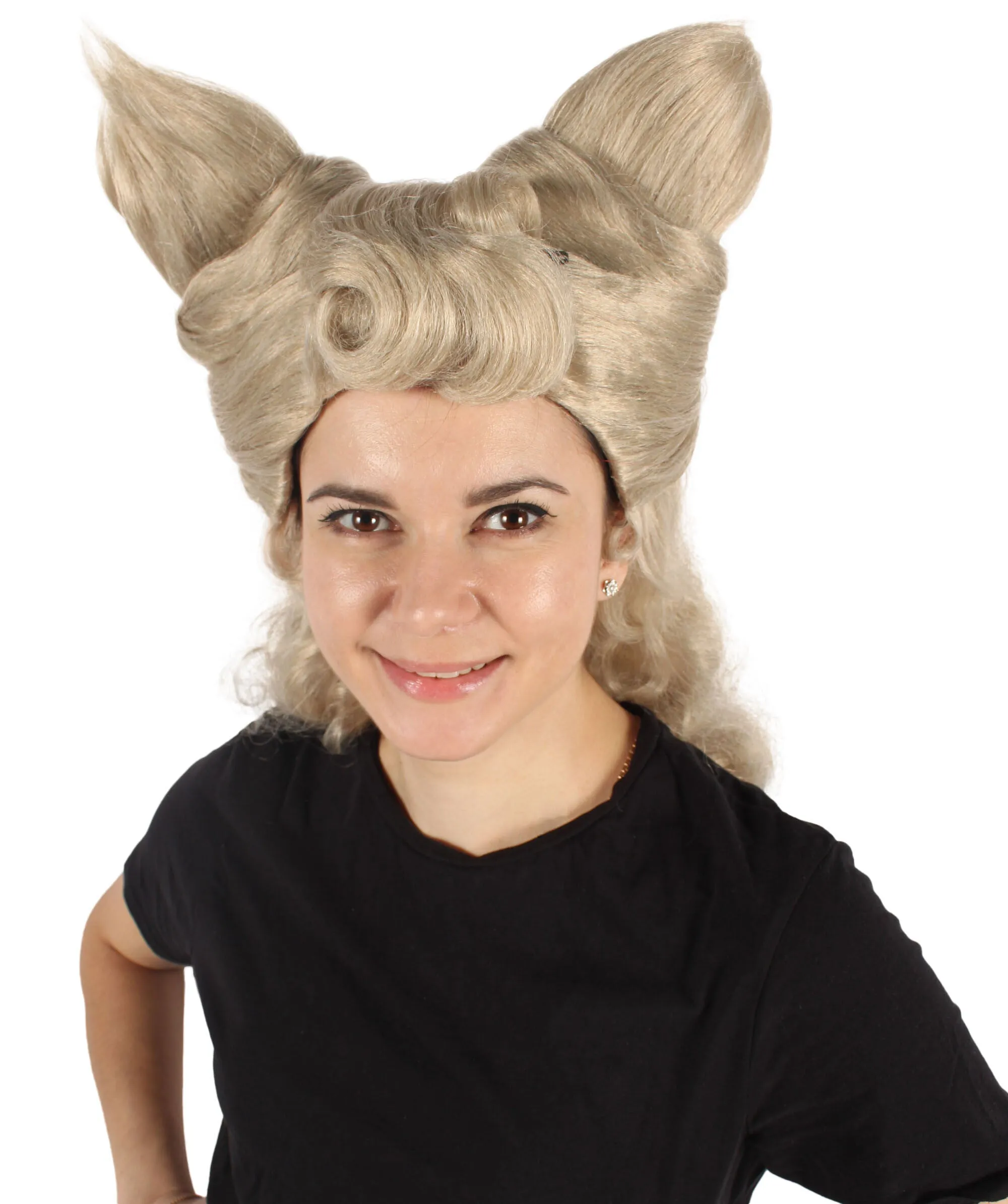 HPO Adult Women's Silver Blonde Spiky Short Wig |  Perfect for Halloween |  Flame-retardant Synthetic Fiber