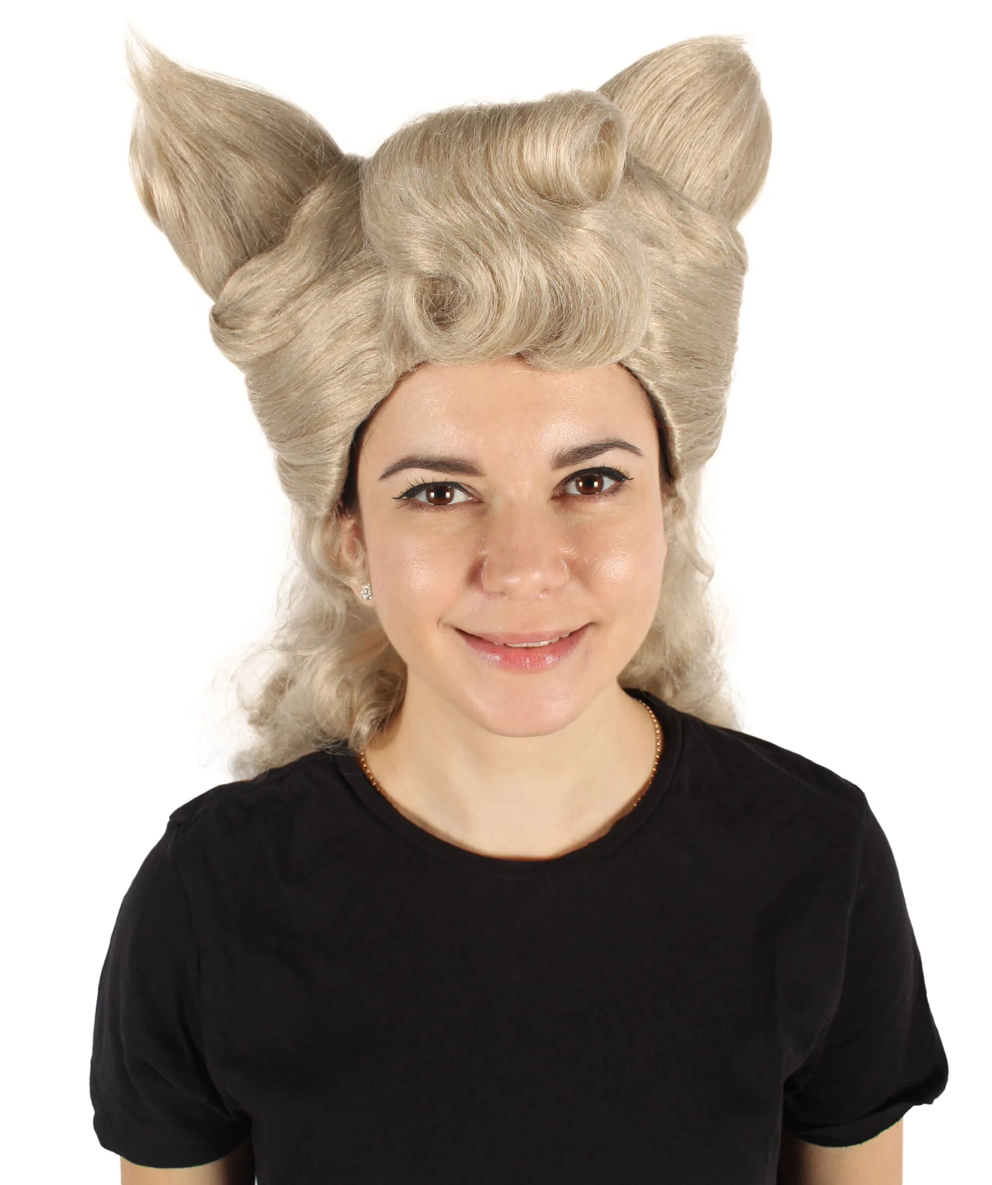 HPO Adult Women's Silver Blonde Spiky Short Wig |  Perfect for Halloween |  Flame-retardant Synthetic Fiber