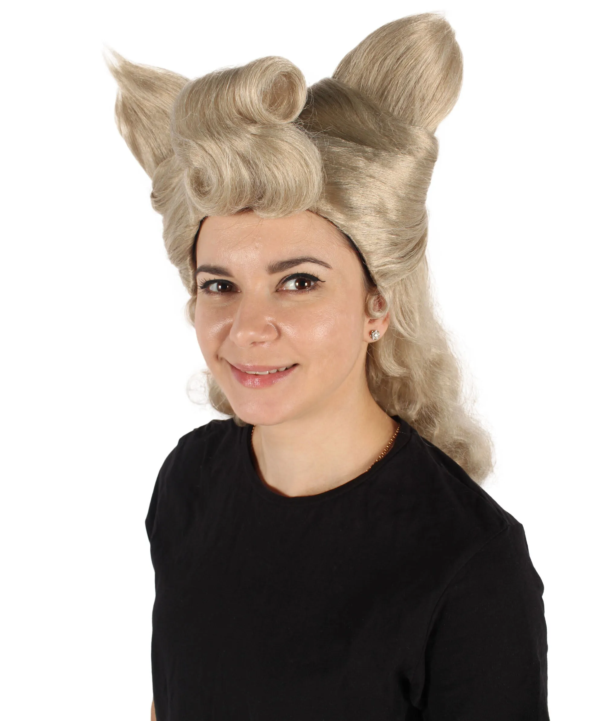 HPO Adult Women's Silver Blonde Spiky Short Wig |  Perfect for Halloween |  Flame-retardant Synthetic Fiber